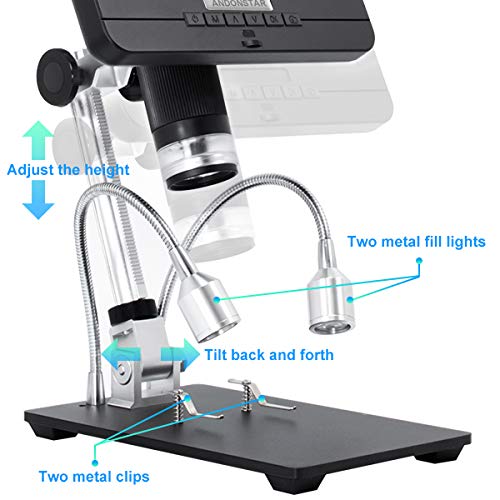 Andonstar AD206S 7-inch LCD Digital Microscope with Endoscope - 200X Magnification Zoom for Soldering, Phone Repair & Circuit Board Inspection | Perfect for Electronics Workbench, Jewelry Appraisal & Hobbyist Projects