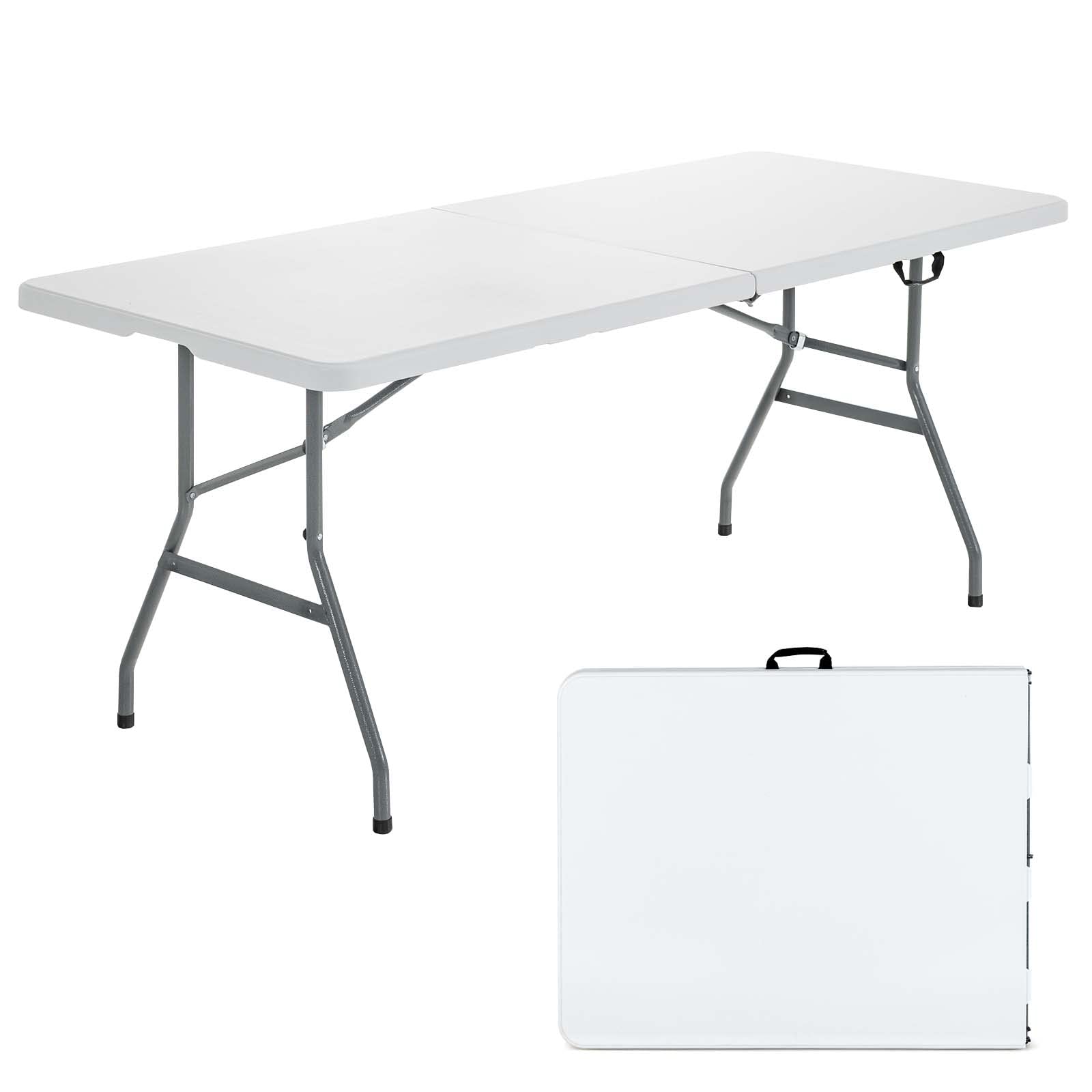 Portable Folding Camping Table with Carrying Handle - Lightweight Outdoor Picnic Table for Camping, BBQ, Parties & Family Gatherings - Perfect for Backyard, Beach & Tailgating Events