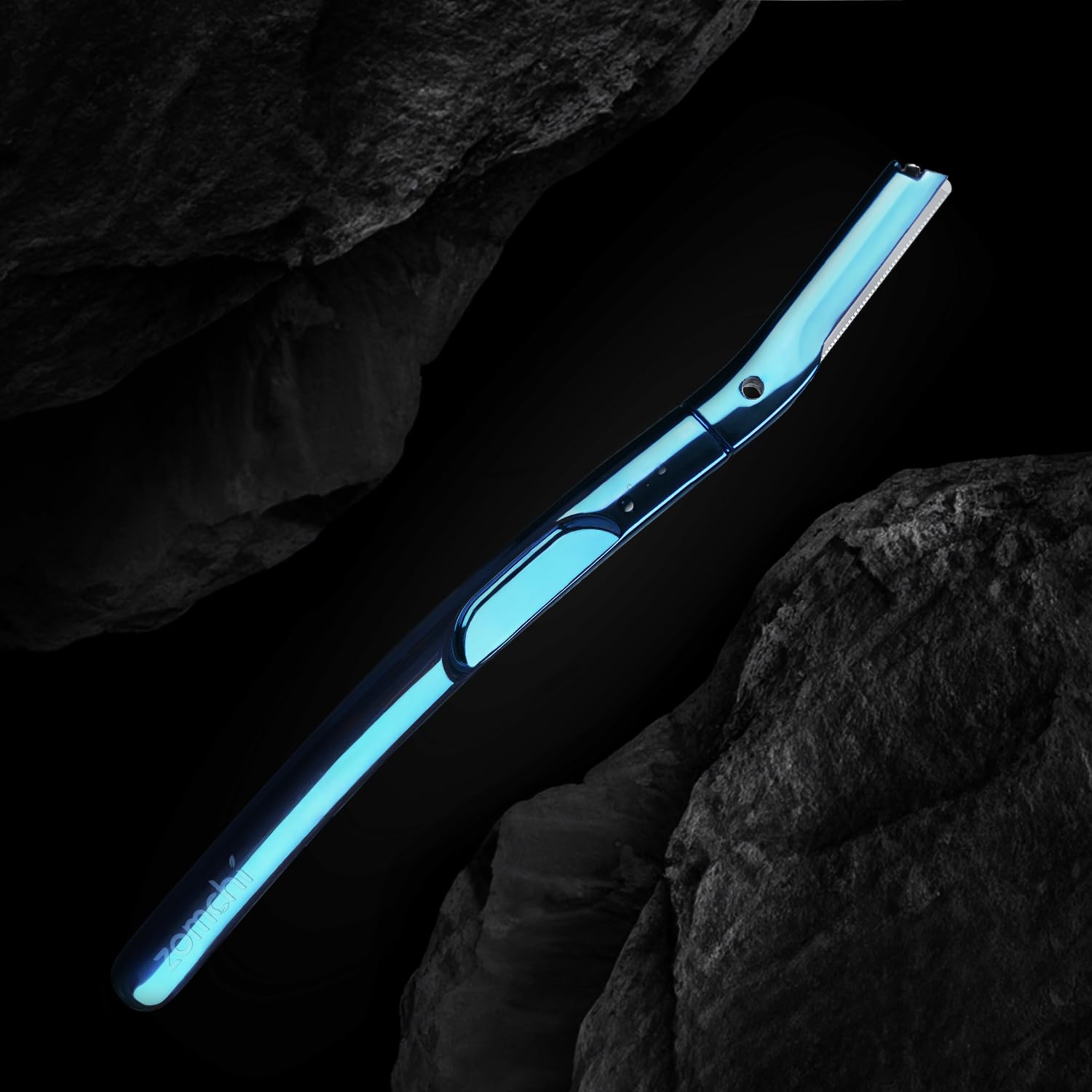 Premium Metallic Blue & Rose Gold Eyebrow Razor - Ultra Sharp Facial Hair Remover for Perfect Eyebrow Shaping & Smooth Skin | At-Home Salon, Travel-Friendly Beauty Essential