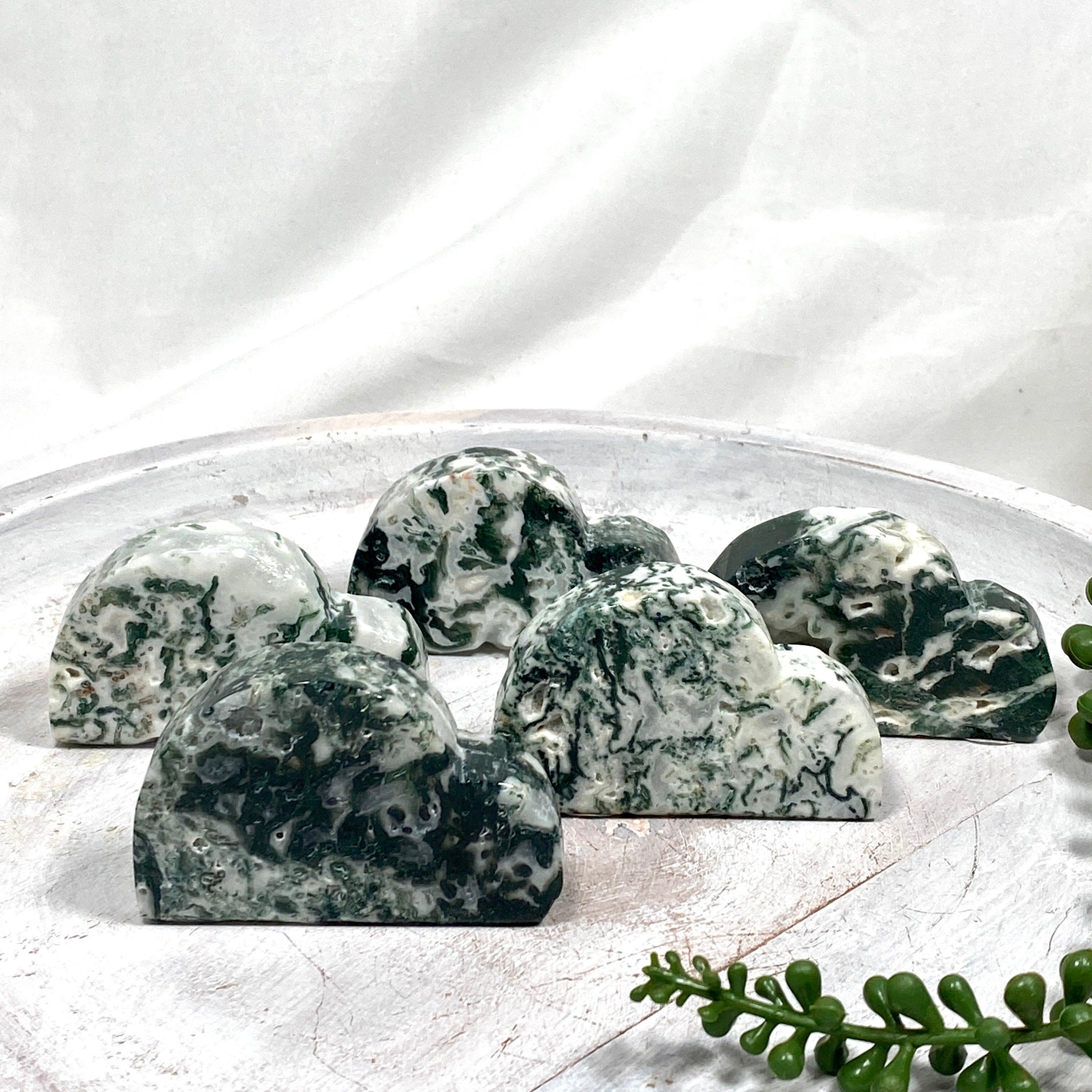 Natural Moss Agate Cloud Pendant Necklace - Healing Crystal Jewelry for Women - Perfect for Meditation, Yoga & Spiritual Gifts