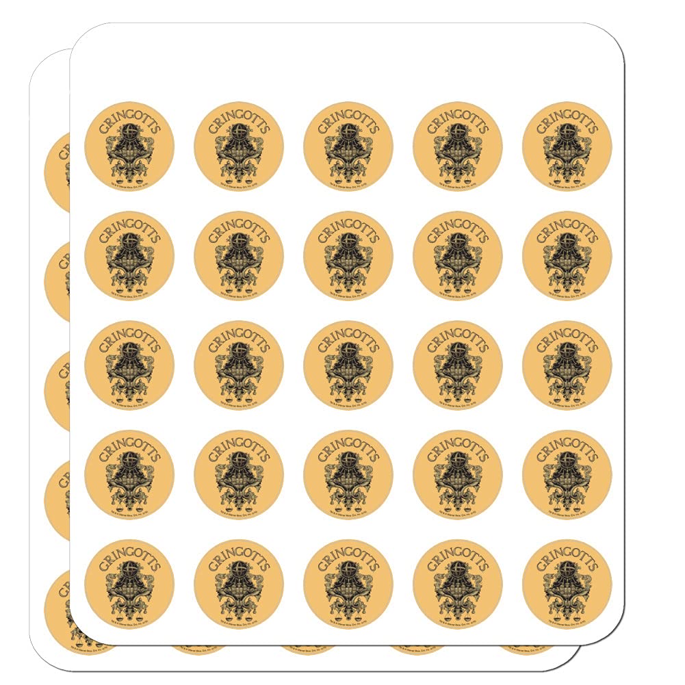 Harry Potter Gringotts Bank Logo Stickers - 1 Inch Clear Planner Stickers for Bullet Journal, Scrapbooking & DIY Crafts - Perfect for Planners, Calendars, Notebooks & Gift Wrapping