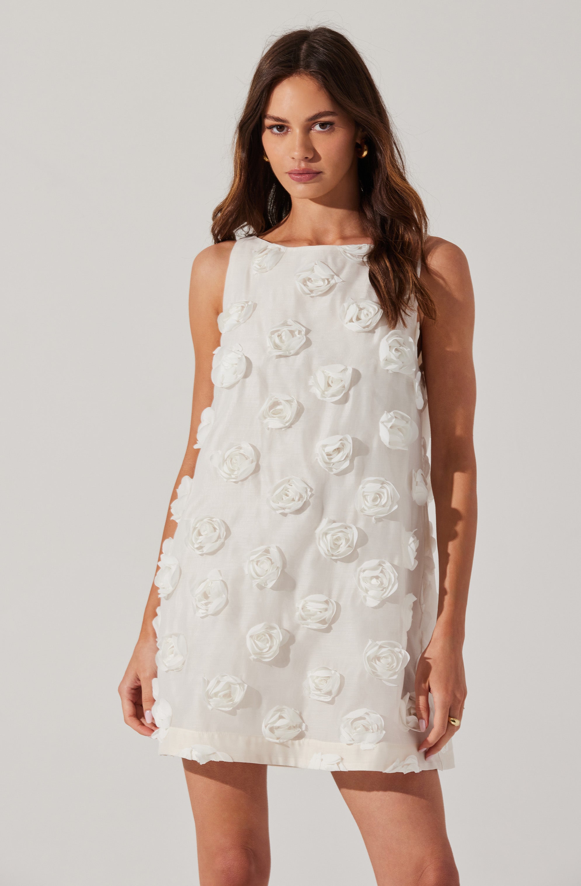 Floria 3D Floral Appliqué Dress for Women - Elegant Summer Party, Wedding Guest & Special Occasion Outfit