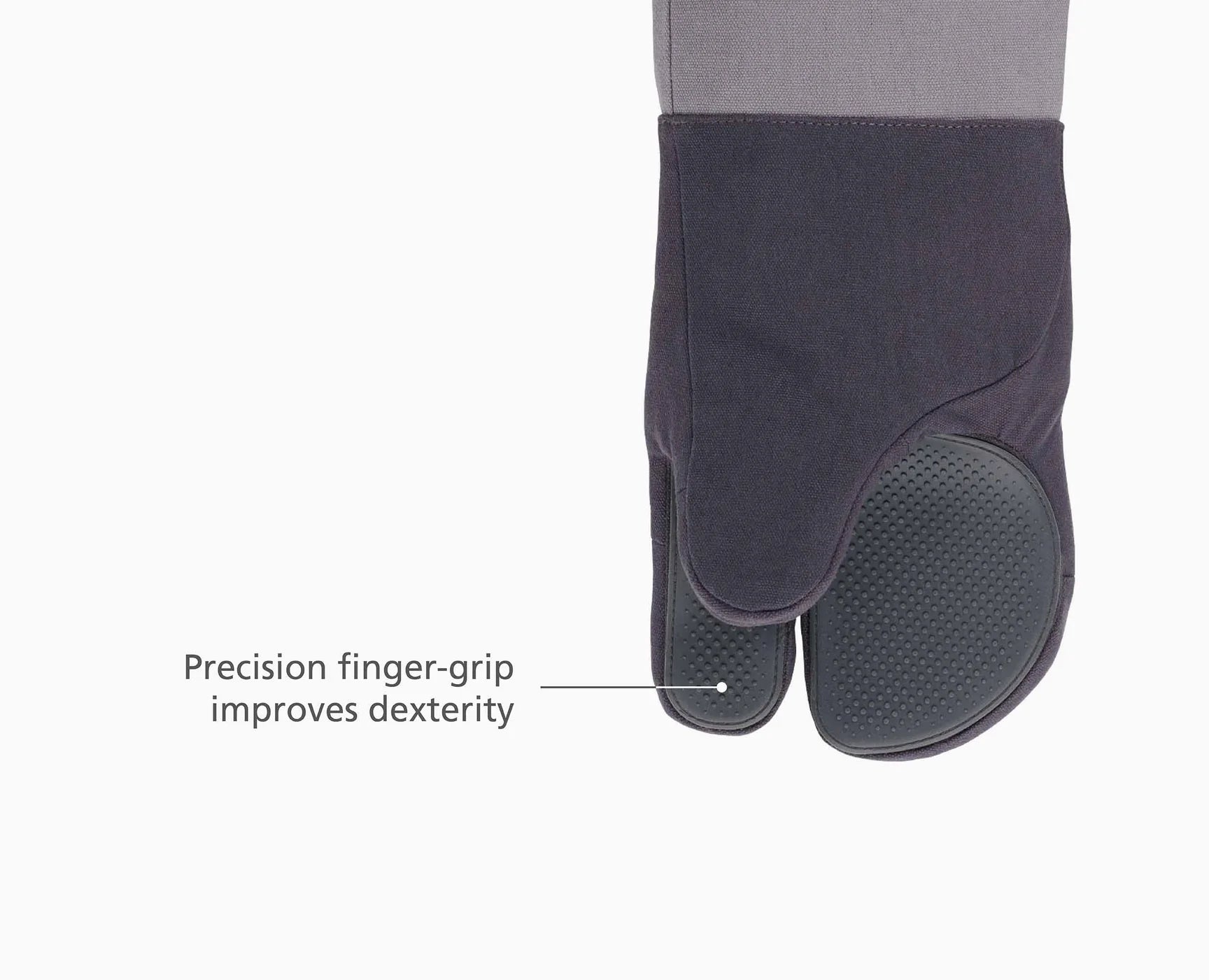 Pinch™ Easy Grip Single Grey Oven Mitt - Heat Resistant Kitchen Glove for Baking, Grilling & Cooking (Left or Right Hand)
