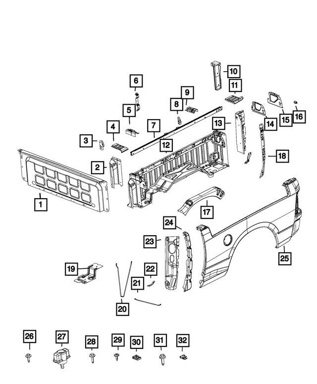 Mopar Left Bed Rail for RAM 1500 2500 3500 Trucks - Heavy Duty Replacement Part for Cargo Management | Perfect for Hauling, Camping & Work Accessories