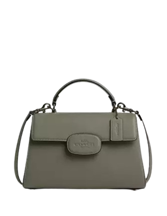 Coach Eliza Leather Top Handle Bag with Covered Closure - Perfect for Work, Travel & Everyday Use
