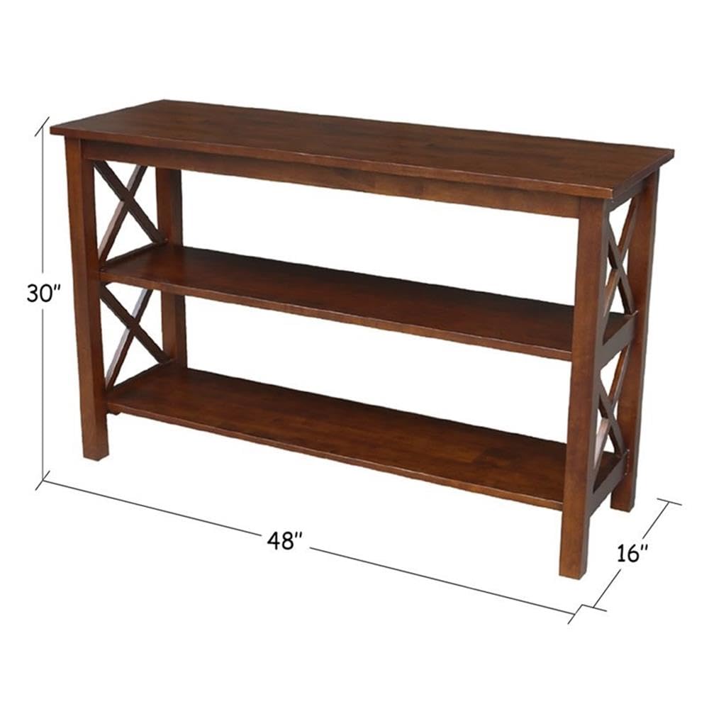 Pemberly Row Solid Mahogany Wood Traditional Console Table - Elegant Entryway Furniture for Hallway, Living Room & Foyer Decor