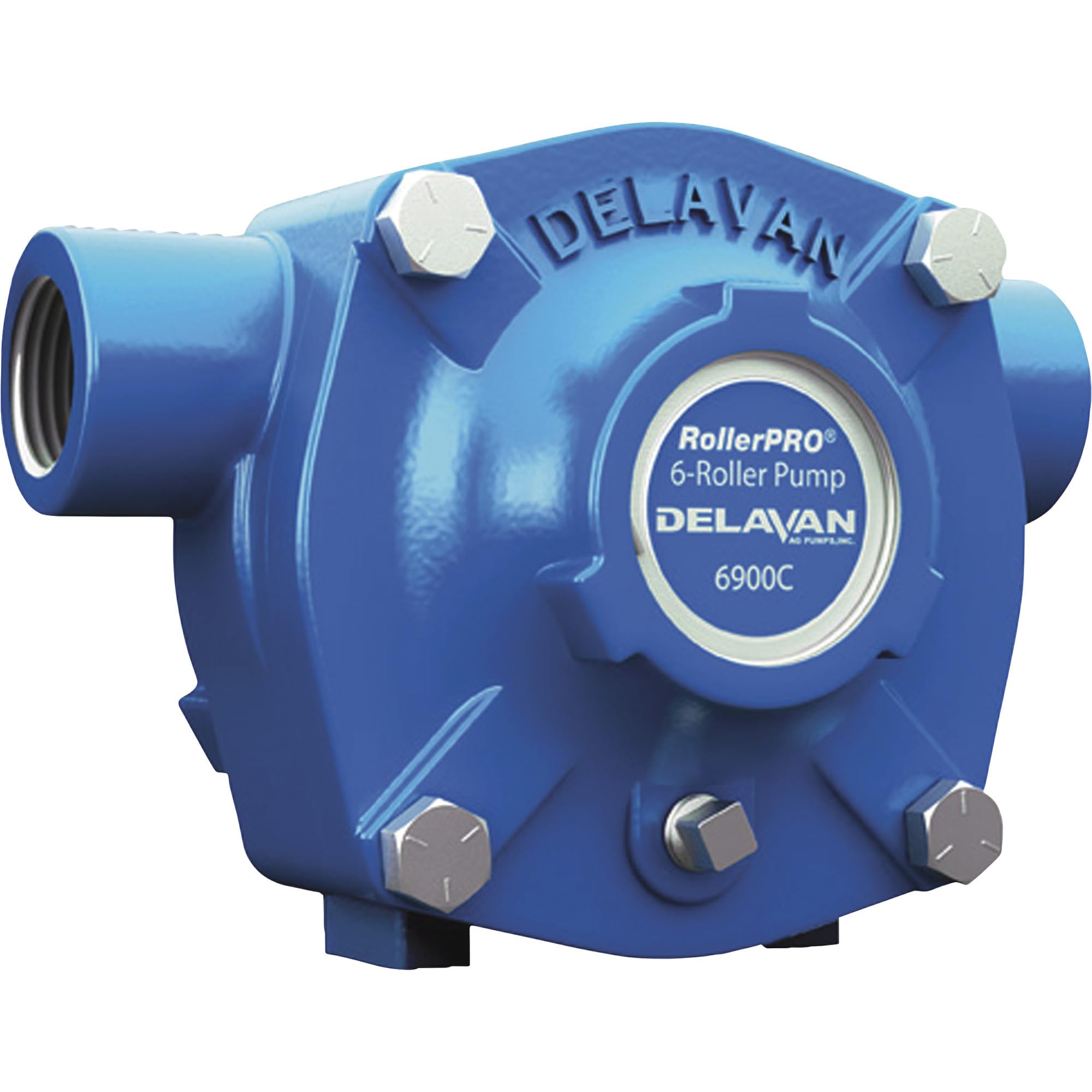 Delavan 6900C Cast Iron 6-Roller Pump - 20 GPM, 300 PSI, 1200 RPM Heavy Duty Industrial Pump for Agriculture, Construction & Hydraulic Systems