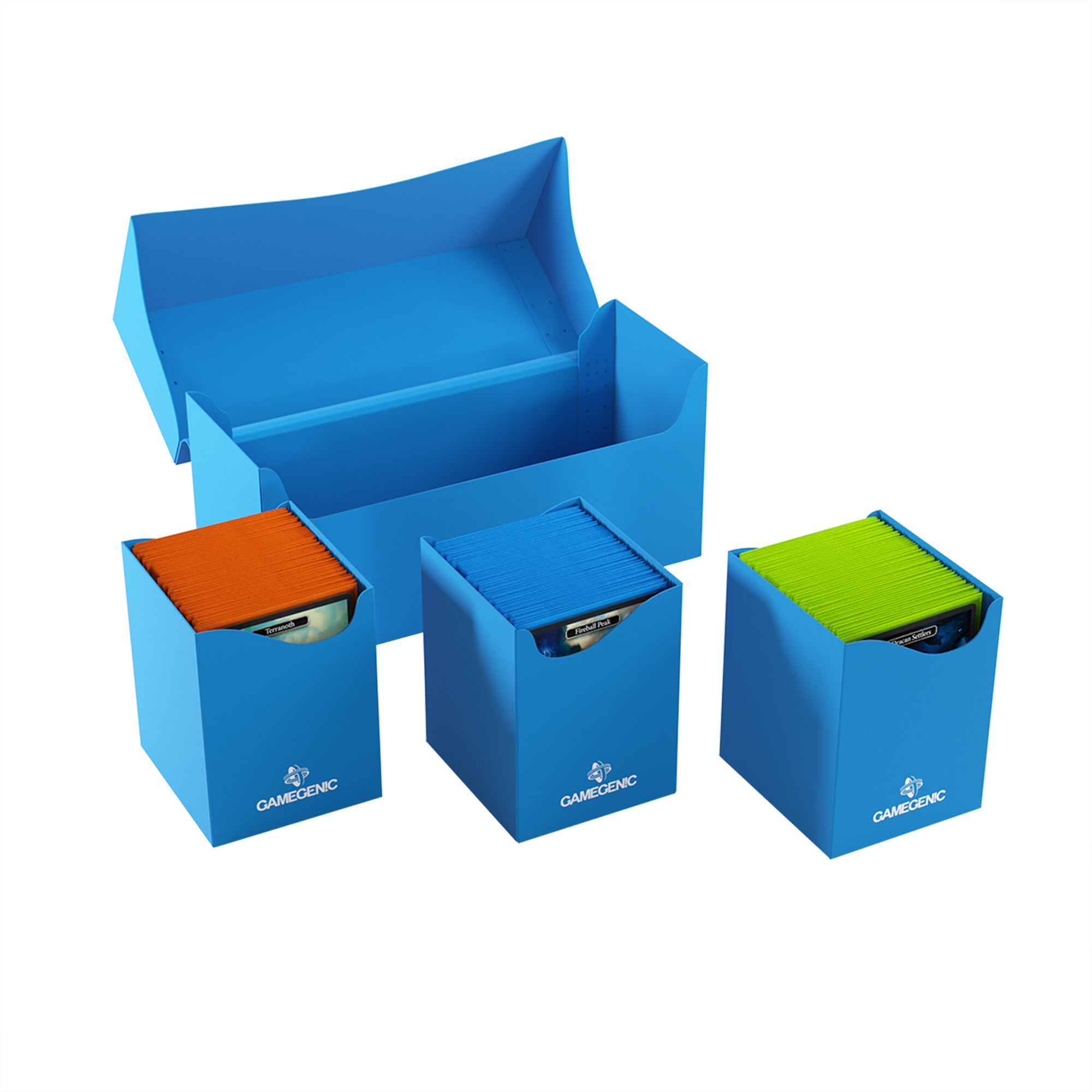 Triple Deck Card Holder for 300+ XL Cards - Durable Blue Storage Case | Perfect for MTG, Pokemon, and Yu-Gi-Oh Trading Card Games