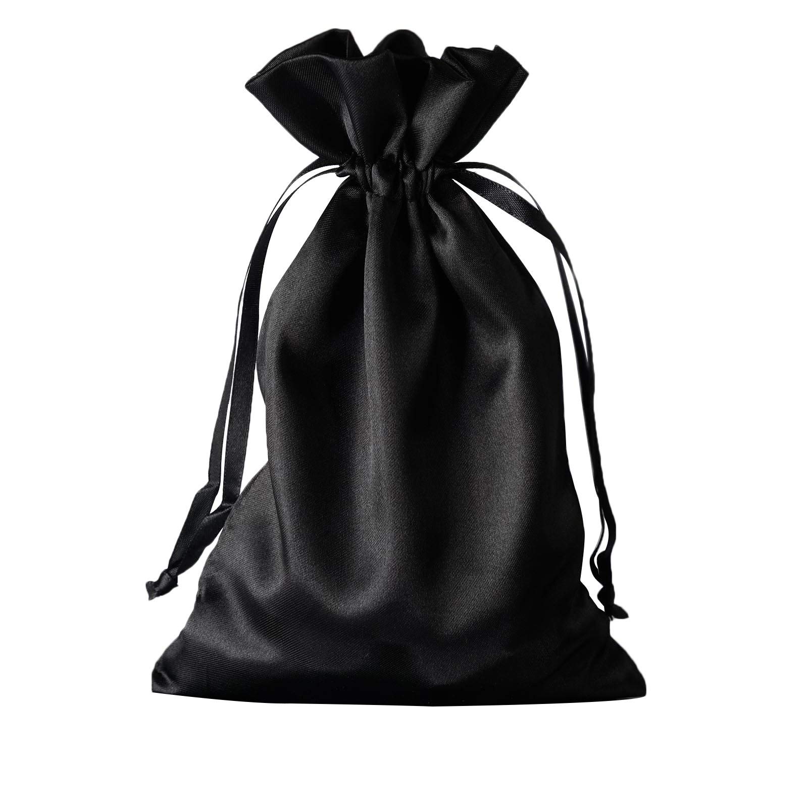 60 Pcs 6x9 Inch Black Satin Drawstring Bags - Premium Wedding Favor Bags, Jewelry Pouches & Candy Gift Bags for Parties, Bridal Showers, Baby Showers & Special Events