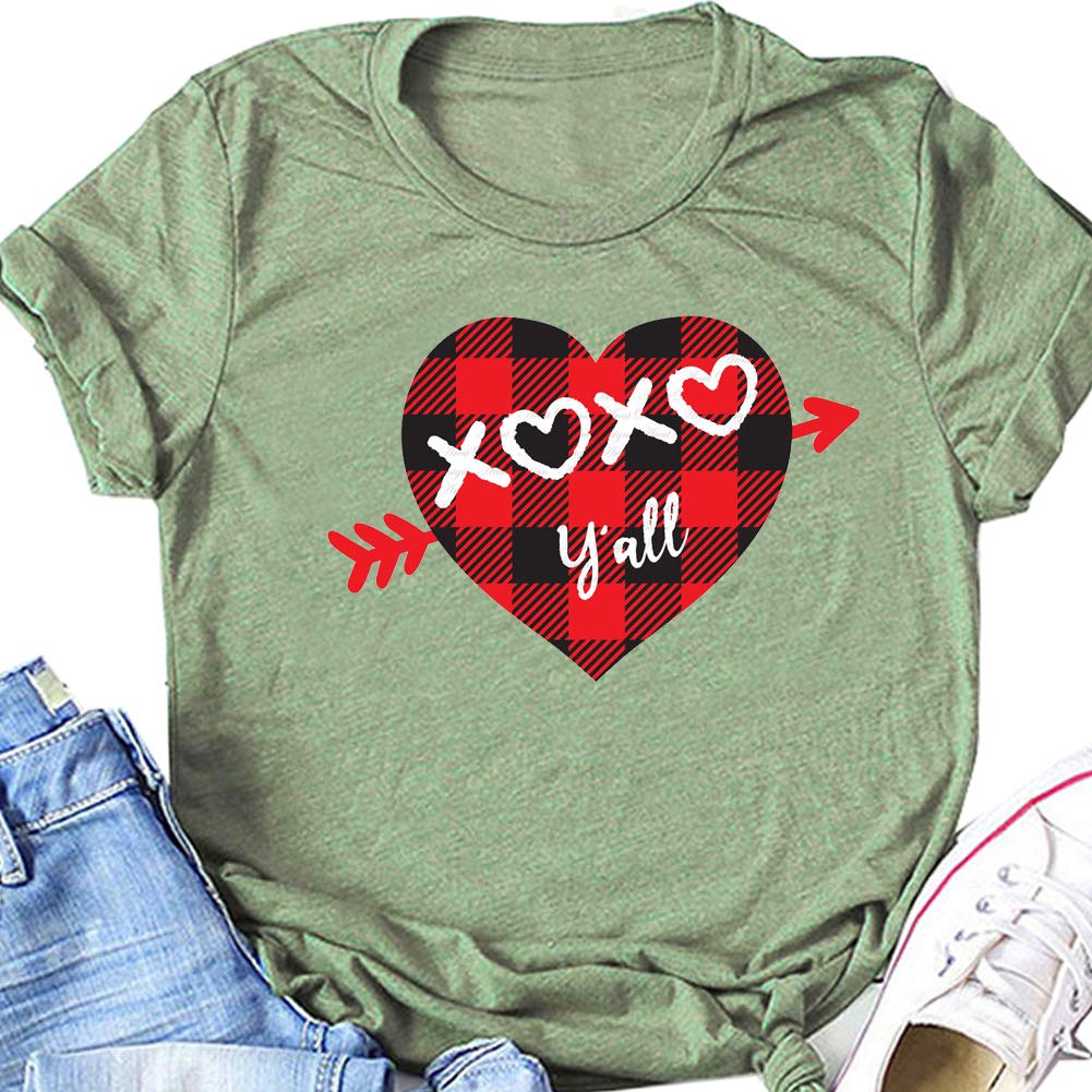XOXO Y'all Valentine's Day Shirt for Women - Cute Love Graphic T-Shirt | Perfect for Valentine's Gifts, Date Nights & Galentine's Parties