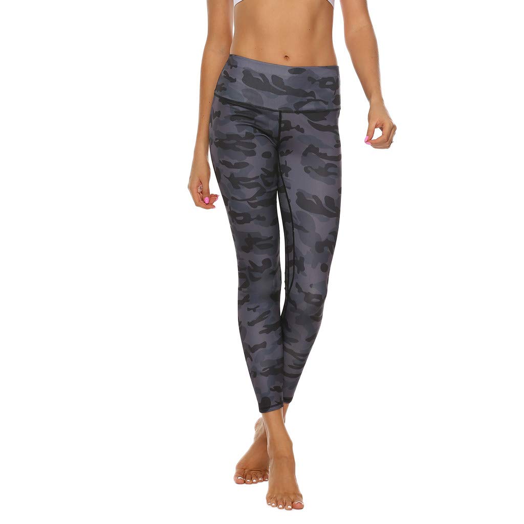 Zerlibeaful Women's High Waist Yoga Leggings - Camouflage Print Workout Pants for Running, Gym & Casual Wear | Digital Printing Exercise Tights for Women