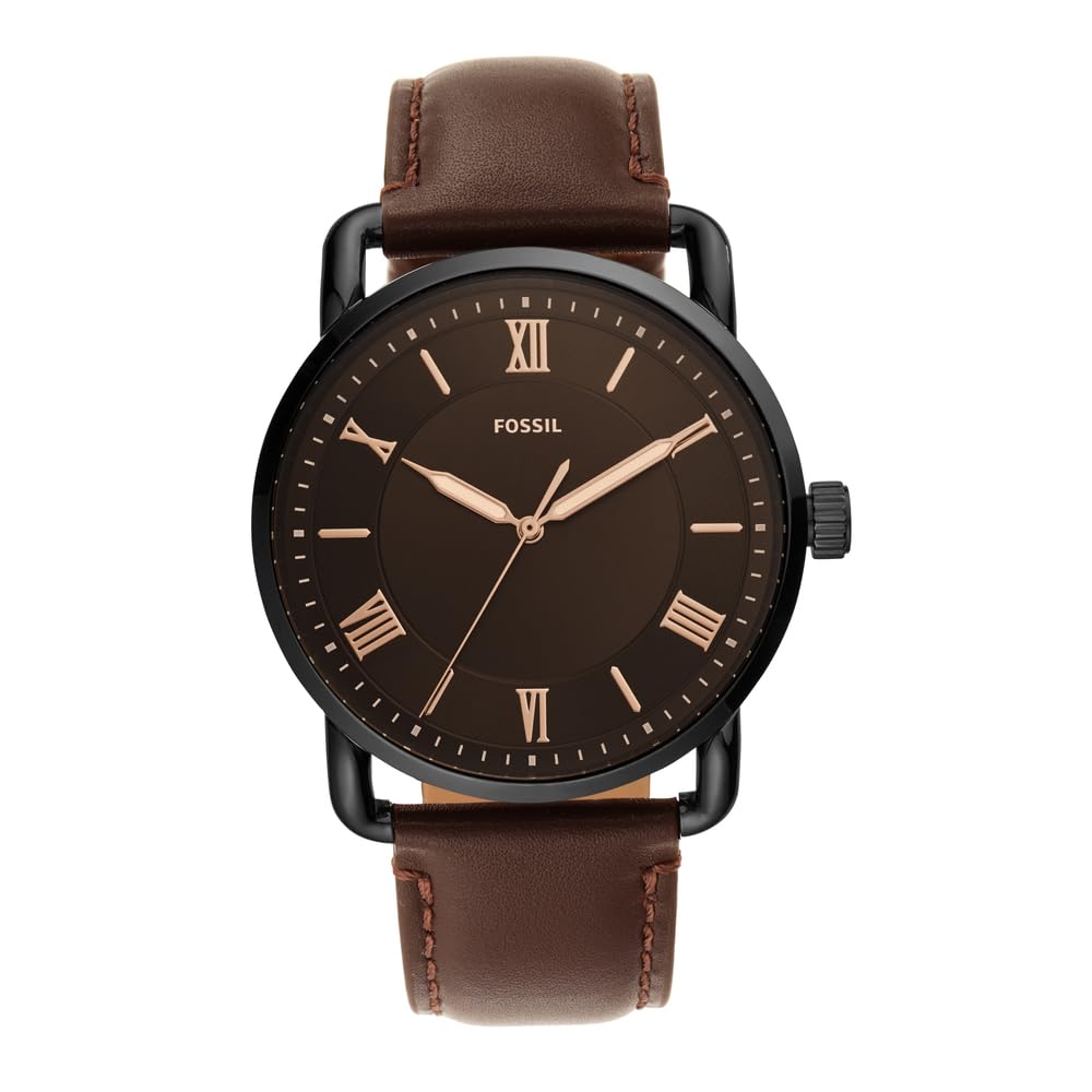 Fossil Men's Copeland Quartz Watch - Stainless Steel & Leather Strap, Three-Hand Analog Design | Perfect for Business, Casual & Everyday Wear