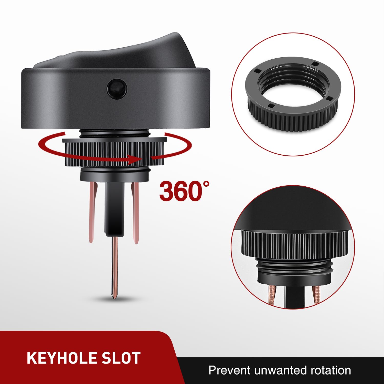 5Pcs 12V 30A Round Toggle LED Switch with Yellow LED Indicator - Heavy Duty Power Control for Marine, Automotive, and Industrial Equipment