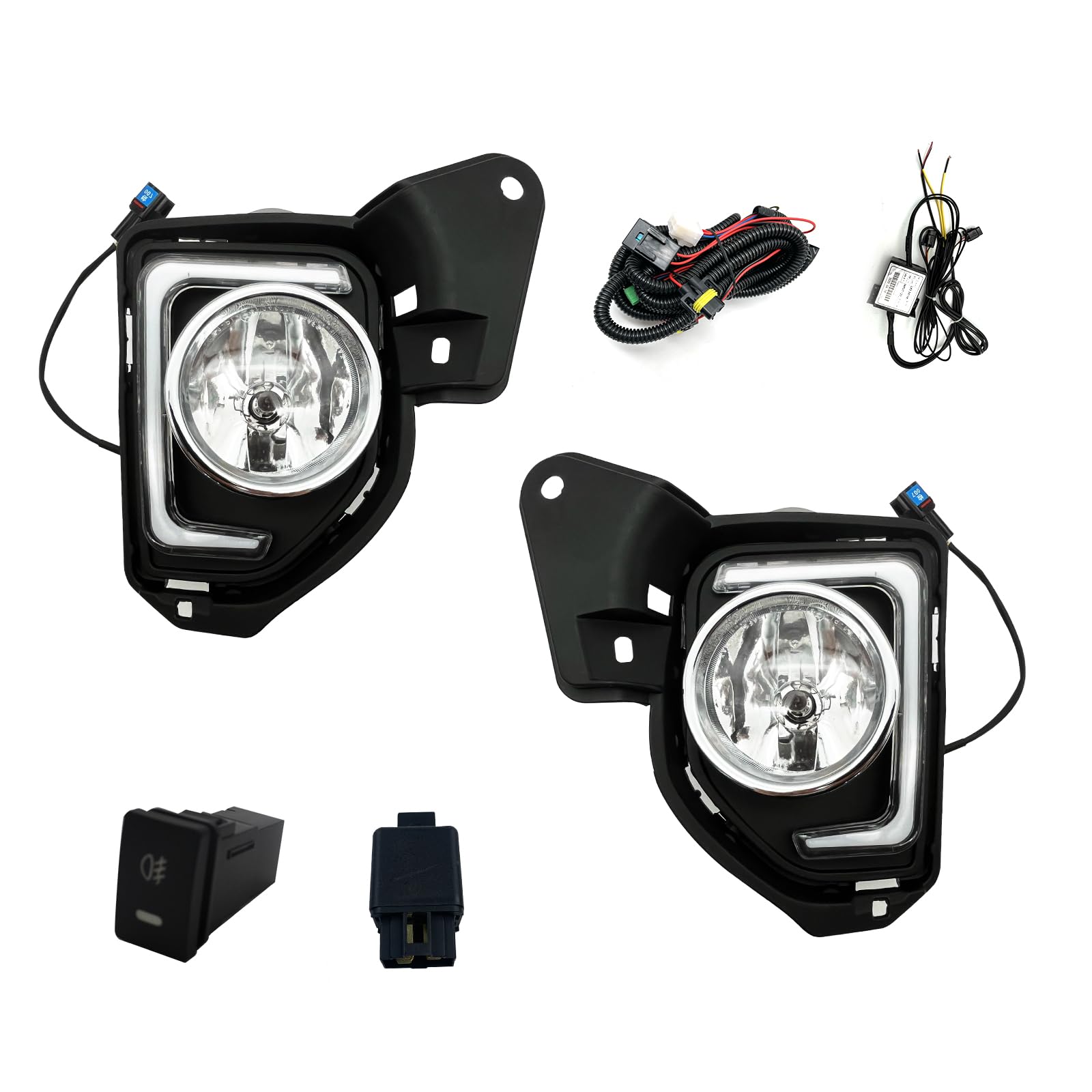 2014-2018 Toyota Hiace LED Fog Lights with DRL & Turn Signal - Halogen Replacement Kit for Improved Visibility & Safety - Perfect for Night Driving, Off-Road Adventures & Bad Weather Conditions