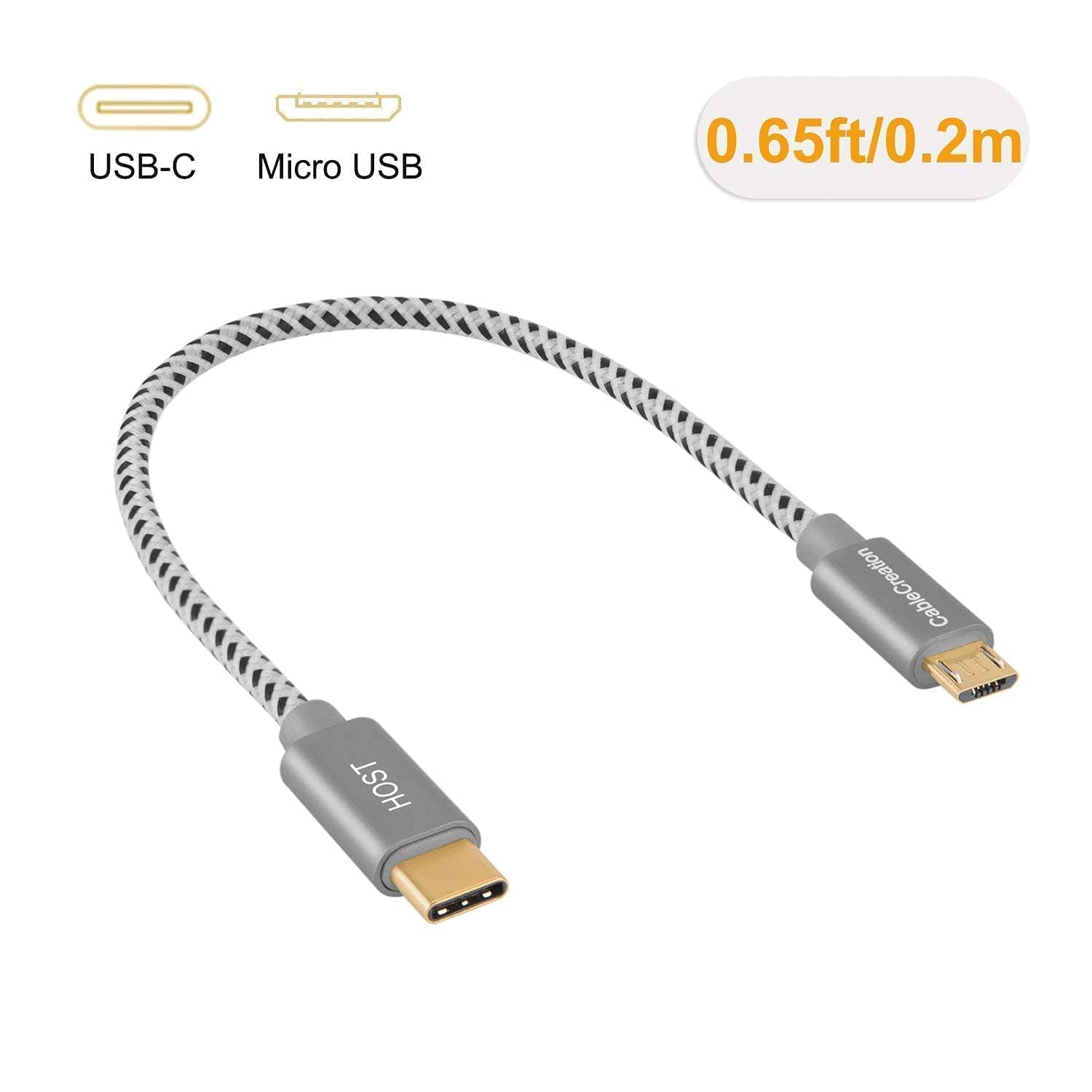 Premium Micro USB to USB C & Micro USB OTG Cable Bundle - 8 Inch Fast Charging & Data Sync for Smartphones, Tablets, Gaming Consoles - Perfect for Home, Office & Travel Use