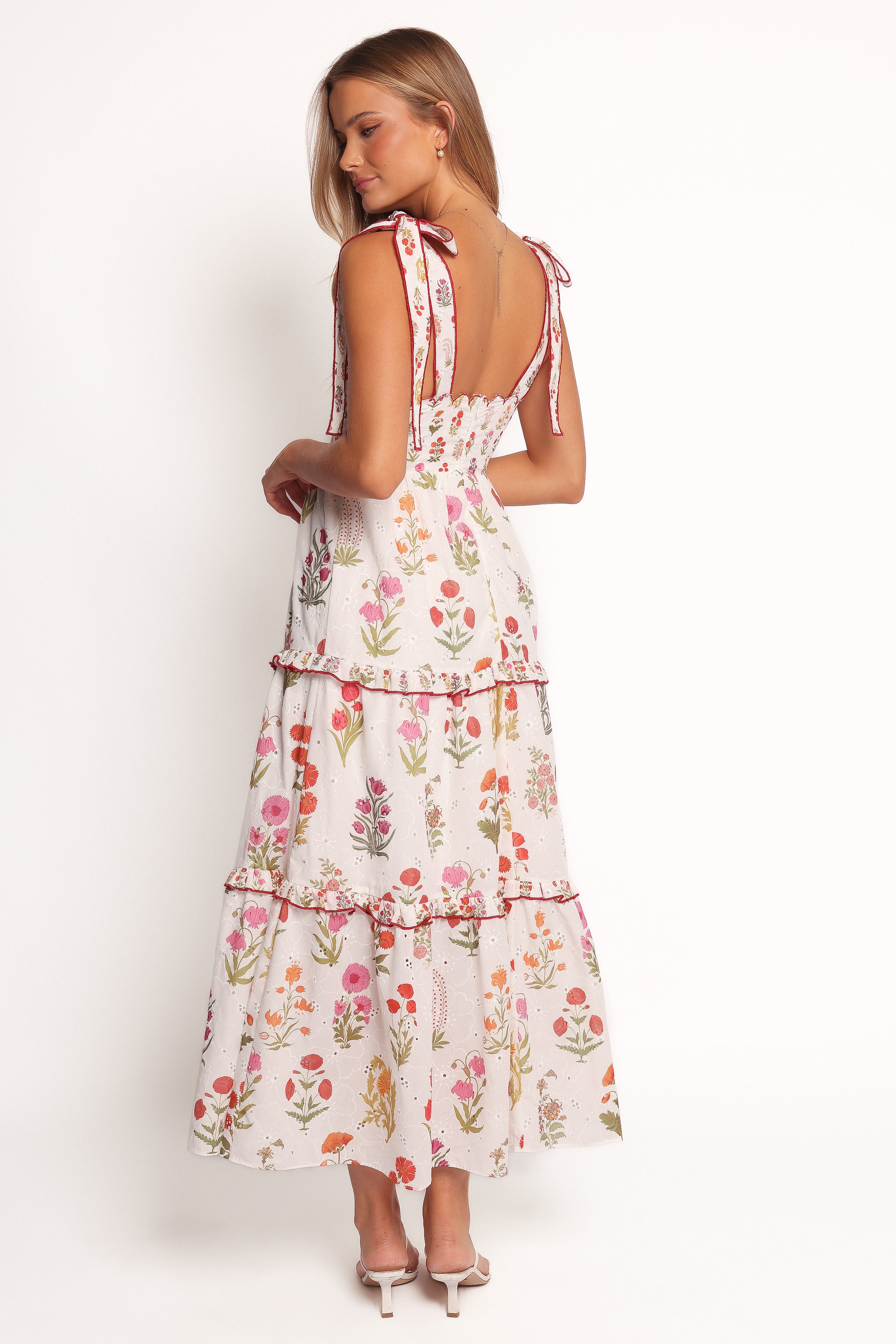 Aurelia Maxi Dress - White Floral Summer Dress for Women | Elegant Boho Beach Wedding Guest Dress | Perfect for Vacations, Parties & Outdoor Events