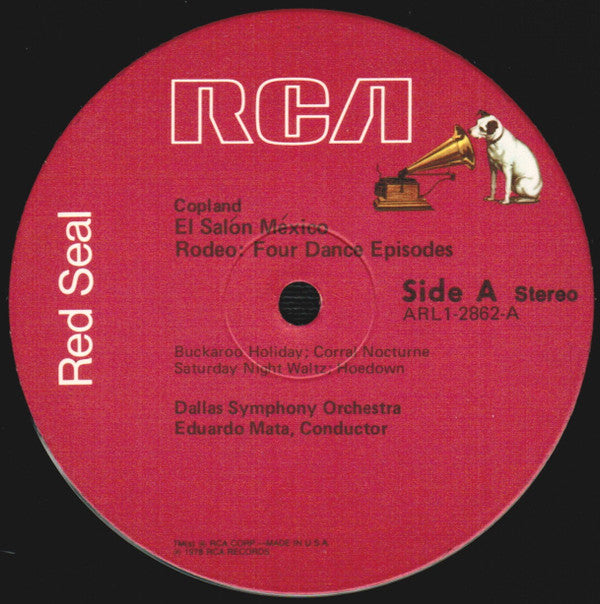 Aaron Copland & Eduardo Mata - El Salón México, Rodeo & Appalachian Spring LP (NM/M) - Dallas Symphony Orchestra - Classic American Ballet & Orchestral Music for Home Listening & Collectors