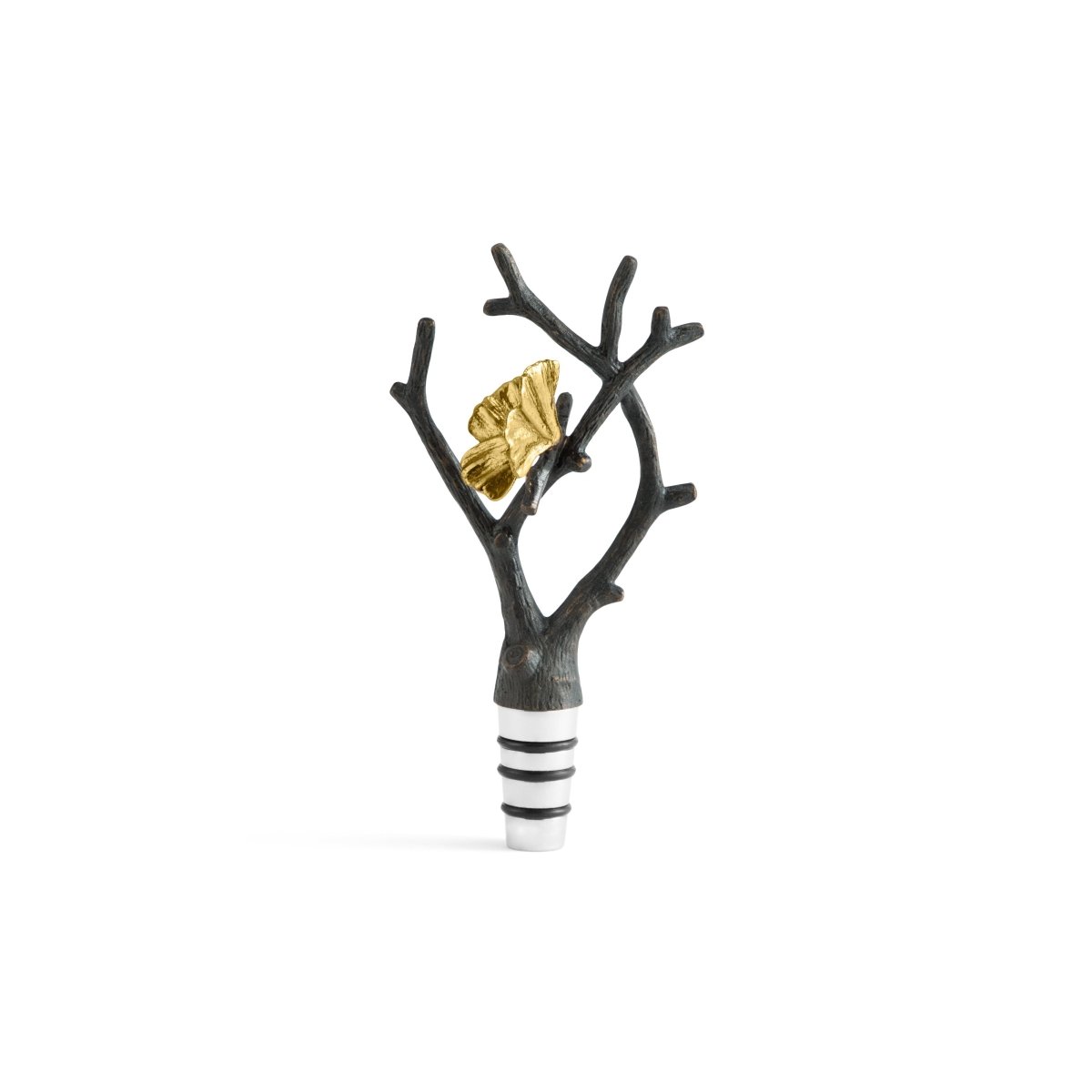 Elegant Butterfly Ginkgo Wine Stopper - Handcrafted Glass Cork for Wine Bottles - Perfect for Dinner Parties, Gifts & Home Decor
