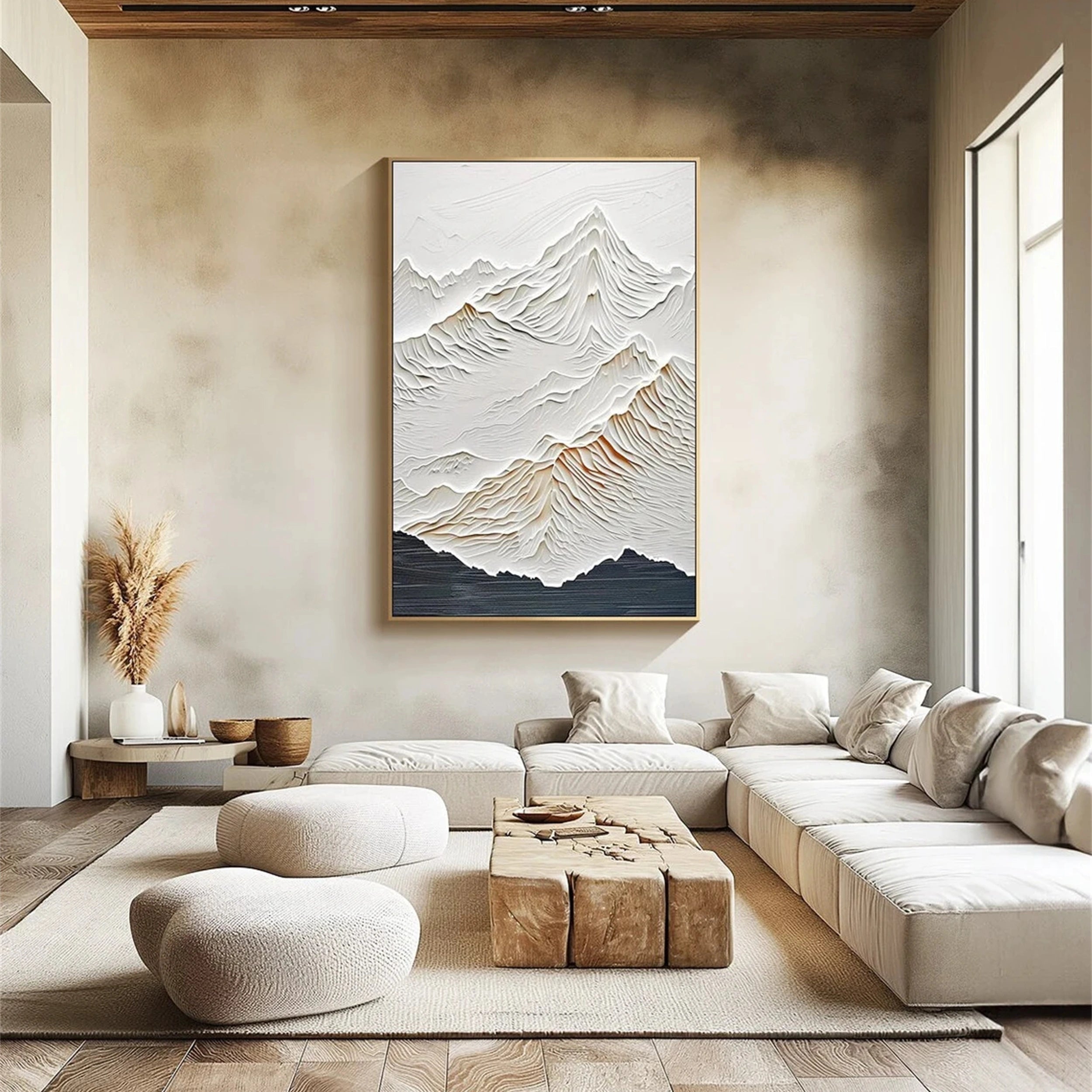 Minimalist Textured Plaster Art Painting - Abstract Wall Decor for Living Room & Bedroom | #MM159