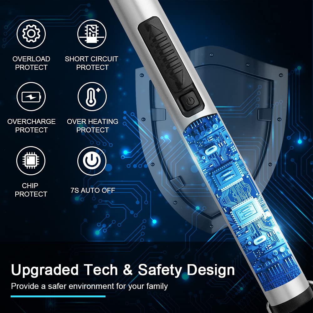 SUPRUS USB C Rechargeable Electric Lighter - 360° Flexible Neck for Candles & Outdoor Use