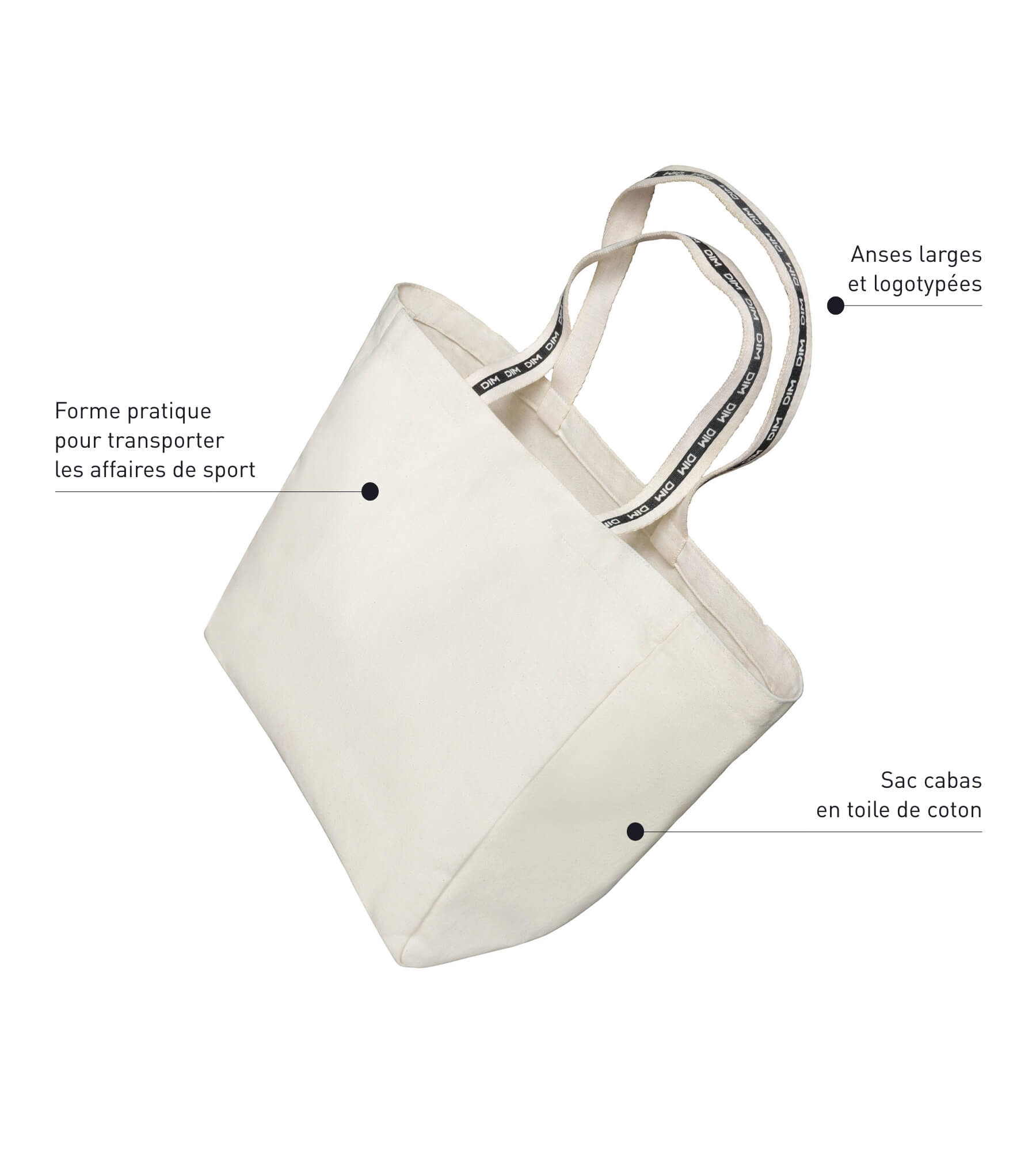 Cotton Canvas Tote Bag Beige - Stylish & Durable for Shopping, Beach, Work & Travel | Dim Move