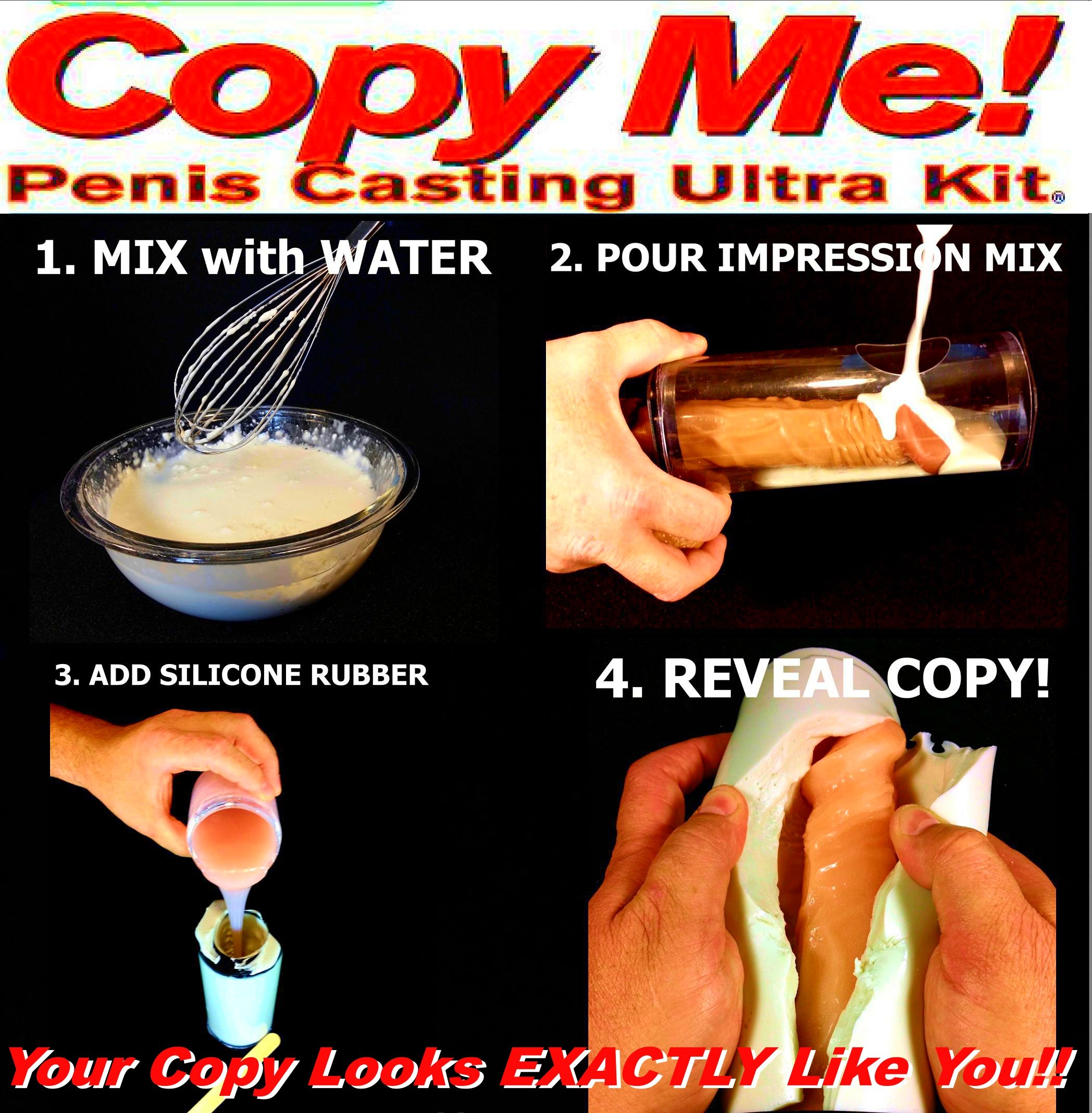Copy Me! XXL Penis Casting Kit - 12 Inch Realistic Dildo Maker with Suction Cup & Waterproof Vibrator (Orange) - Perfect for Couples Play, Solo Pleasure & DIY Adult Toys at Home