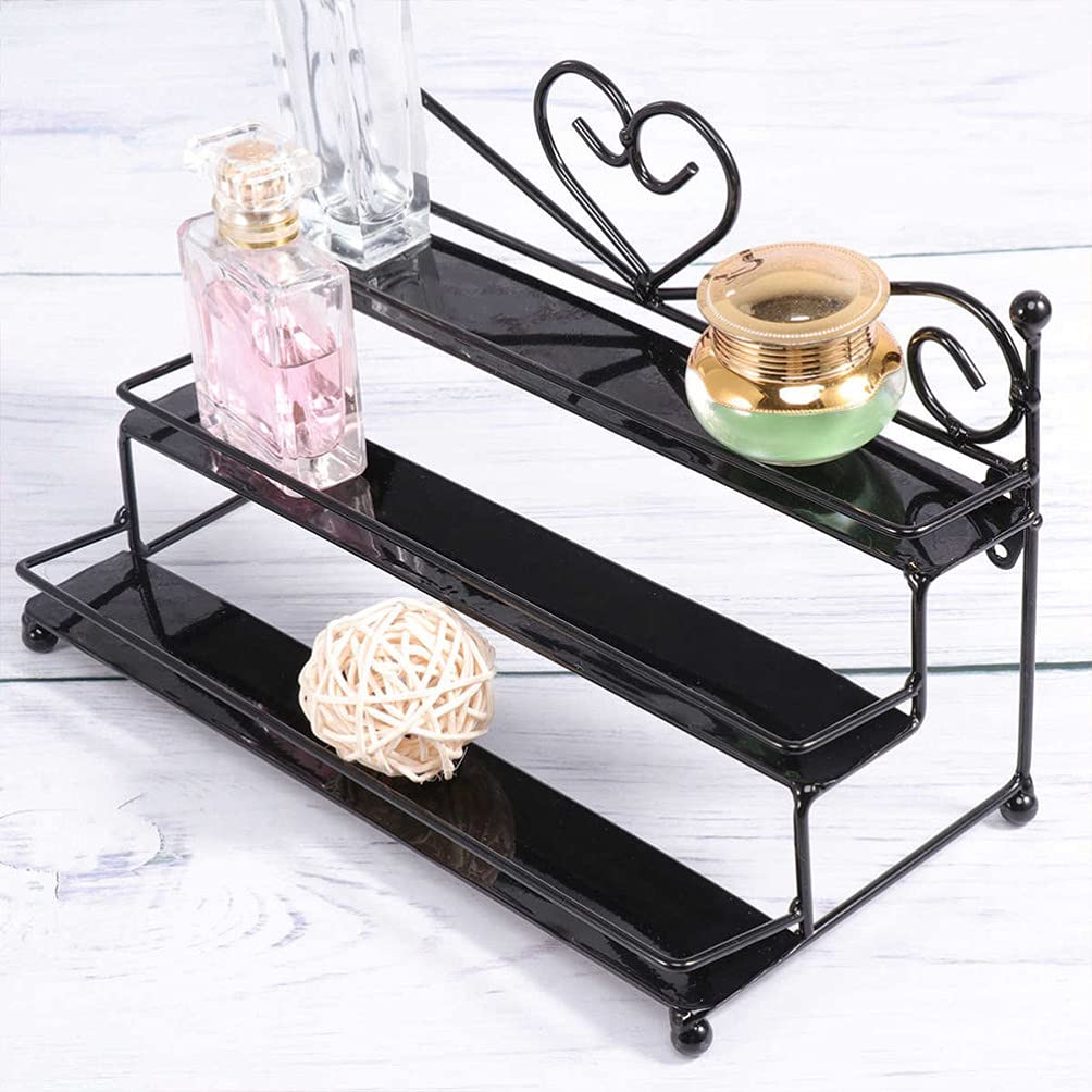 Cabilock 1pc Iron Nail Polish Display Stand - Tabletop Nail Polish Rack & Makeup Storage Organizer for Salon, Home, or Retail Store - Holds Lipsticks, Cosmetics & Beauty Products