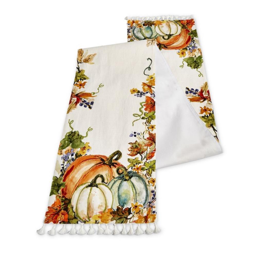 7.5' Pumpkins on Vine Table Runner - Fall Harvest Decor for Thanksgiving & Autumn Dining - Perfect for Farmhouse, Rustic, and Seasonal Home Decor