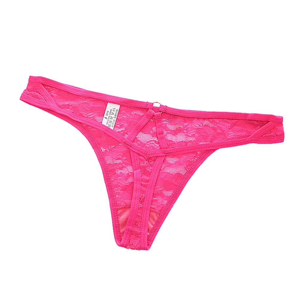 Sexy Lace G-String Thong Panties for Women - Plus Size Lingerie Set in Hot Pink - Perfect for Date Night, Bridal Shower & Sensual Occasions