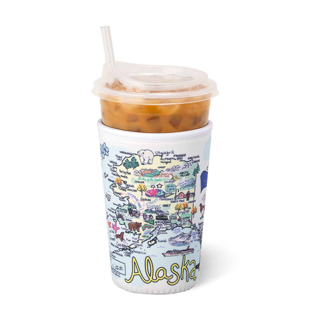 Alaska Medium Iced Cup Coolie - Insulated Sleeve for 16oz Coffee Cups, Perfect for Iced Coffee, Cold Drinks & Smoothies - Keep Beverages Chilled at Work, Picnics & Road Trips