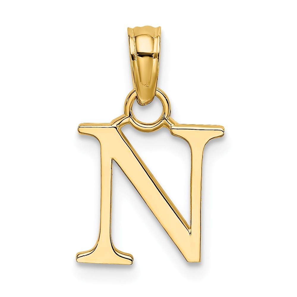 14K Yellow Gold High Polish Block Initial Pendant Necklace - Personalized Jewelry for Women - Perfect for Gifts, Birthdays & Anniversaries