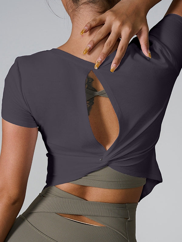 ZASUWA Women's Sexy Hollow Out High Waist Short Sleeve Tops - Perfect for Summer Outfits, Beach Vacations & Date Nights
