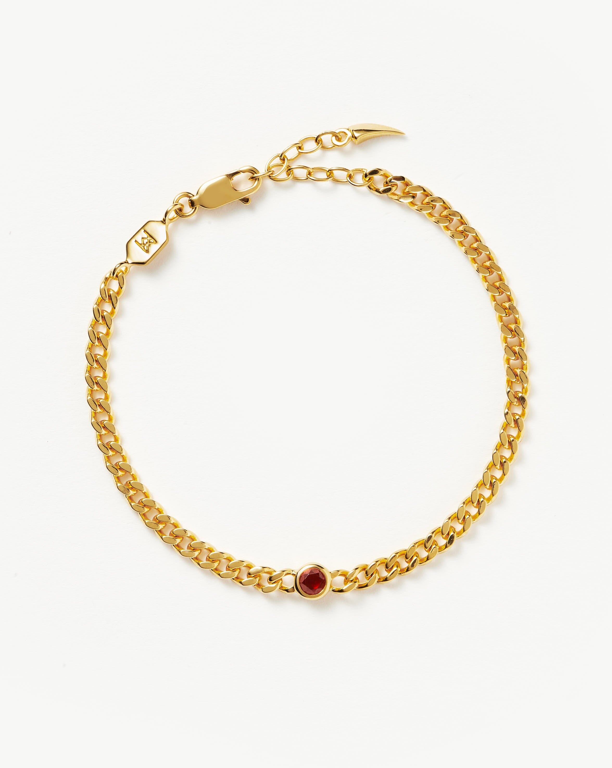 January Birthstone Garnet Bracelet | 18k Gold Plated Vermeil Jewelry for Women | Perfect Gift for Birthday, Anniversary & Special Occasions