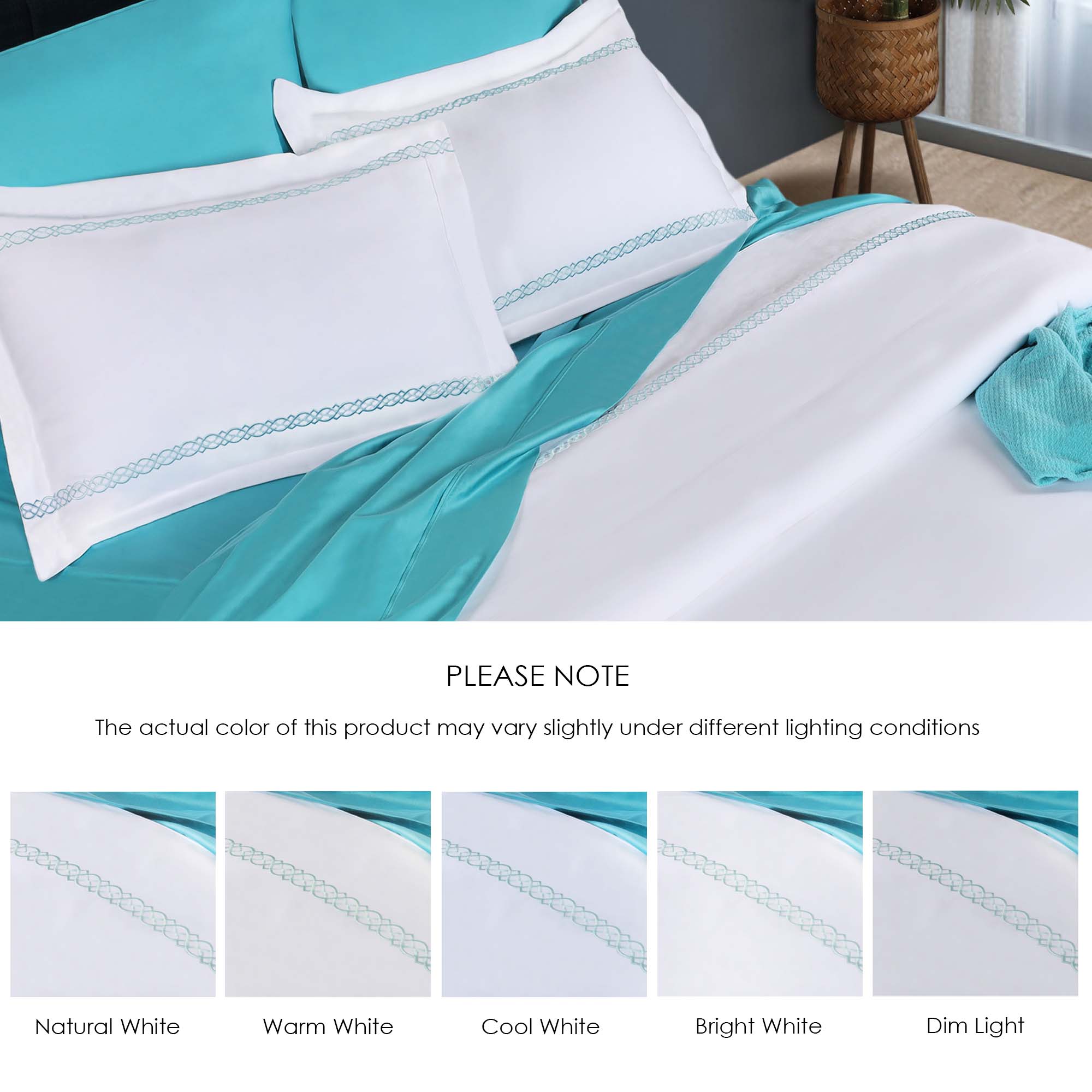 Luxury 1000 Thread Count Egyptian Cotton Embroidered Duvet Cover Set - King Size Bedding for Hotel & Home Decor