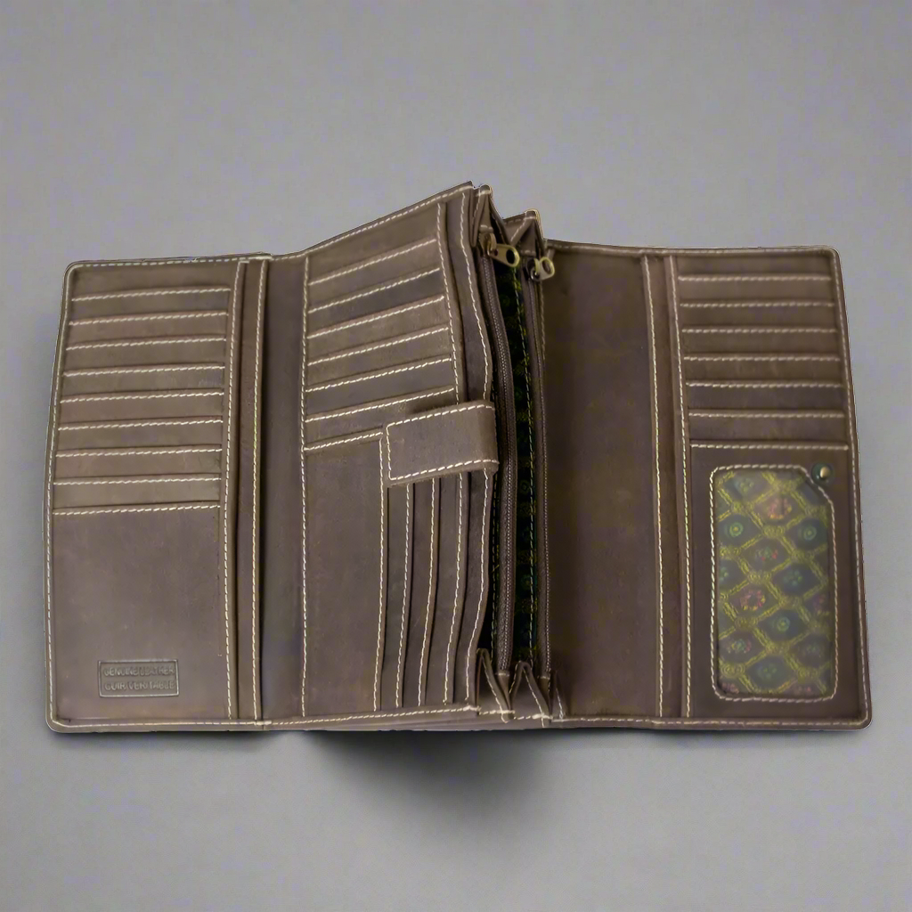 BOL Women's RFID Blocking Trifold Wallet - Slim Leather Wallet with Multiple Card Slots & ID Window - Perfect for Travel, Shopping, and Everyday Use