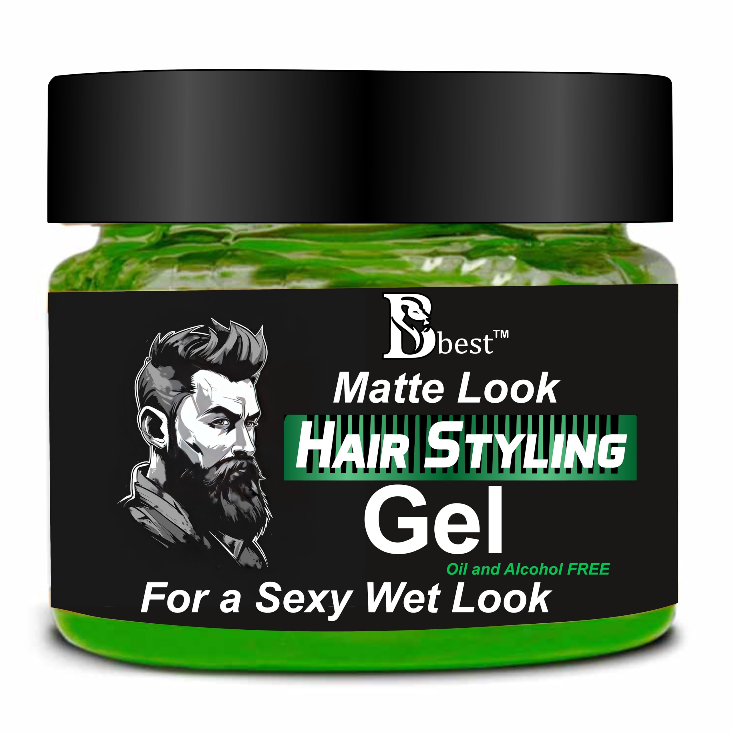 BBest Styling Hair Gel (3.5 oz) - Strong Hold for Curly & Straight Hair | Controls Flyaways | Enhances Curls & Texture | Perfect for Slicked-Back Styles & Short Hair | Salon-Quality Styling for Men & Women | Great for Daily Use, Special Occasions & Professional Looks