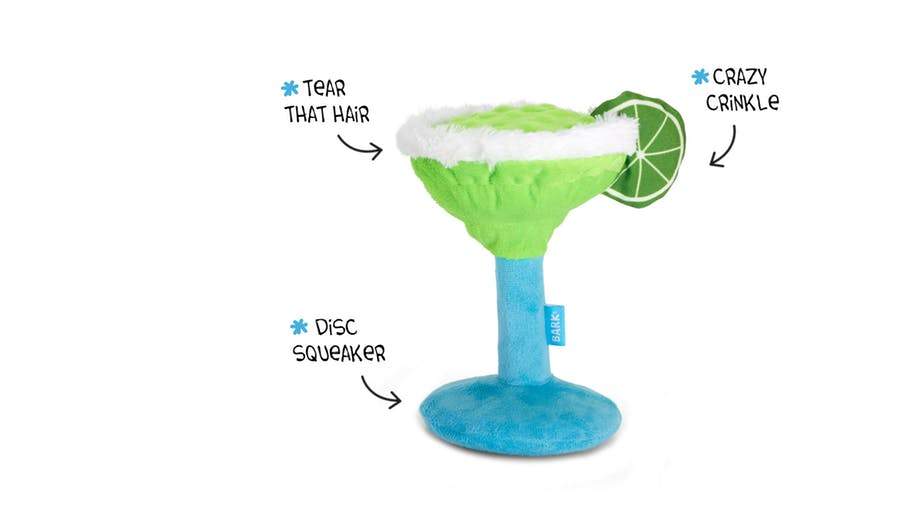 BarkShop Muy Squeaky Margarita Dog Plush Toy - Squeaky Chew Toy for Small & Large Dogs - Perfect for Playtime, Training & Cuddling