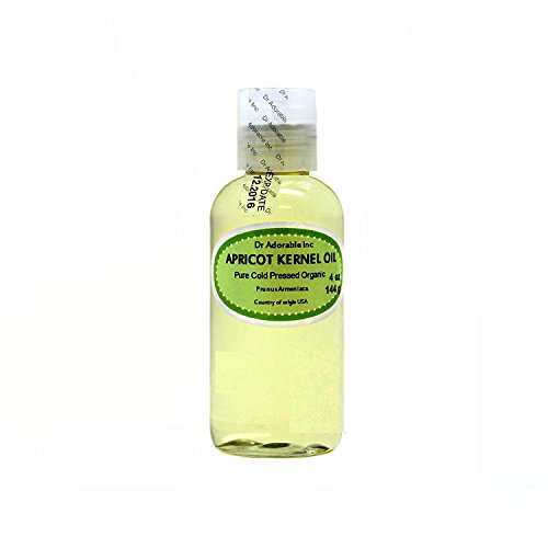 Organic Cold Pressed Apricot Kernel Oil 4 oz - 100% Pure Carrier Oil for Skin & Hair Care, Massage, Aromatherapy & DIY Beauty Products