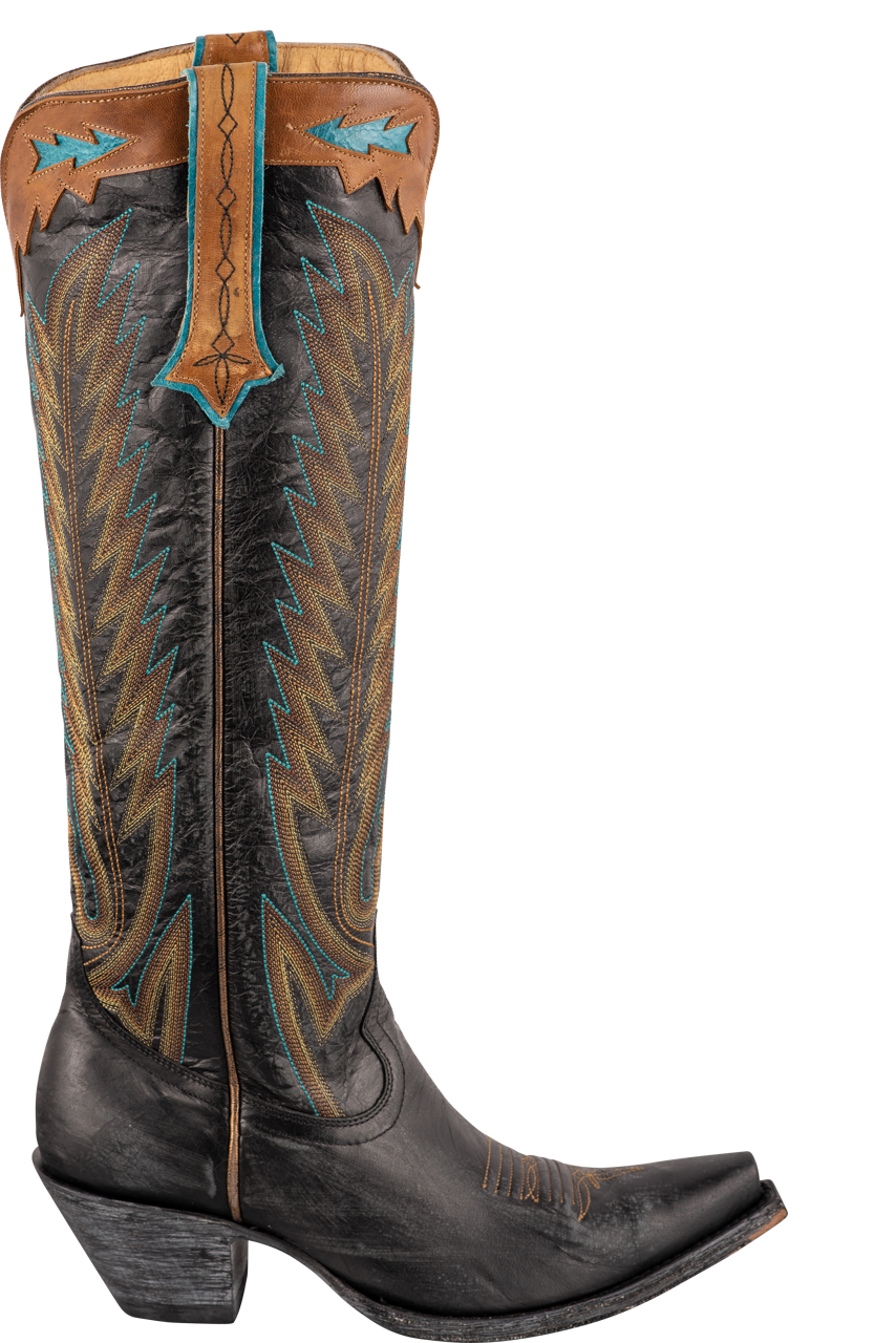 Old Gringo Women's Yucatan Tall Cowgirl Boots - Genuine Leather Western Boots for Women, Black - Perfect for Country Dancing, Rodeo & Western Fashion