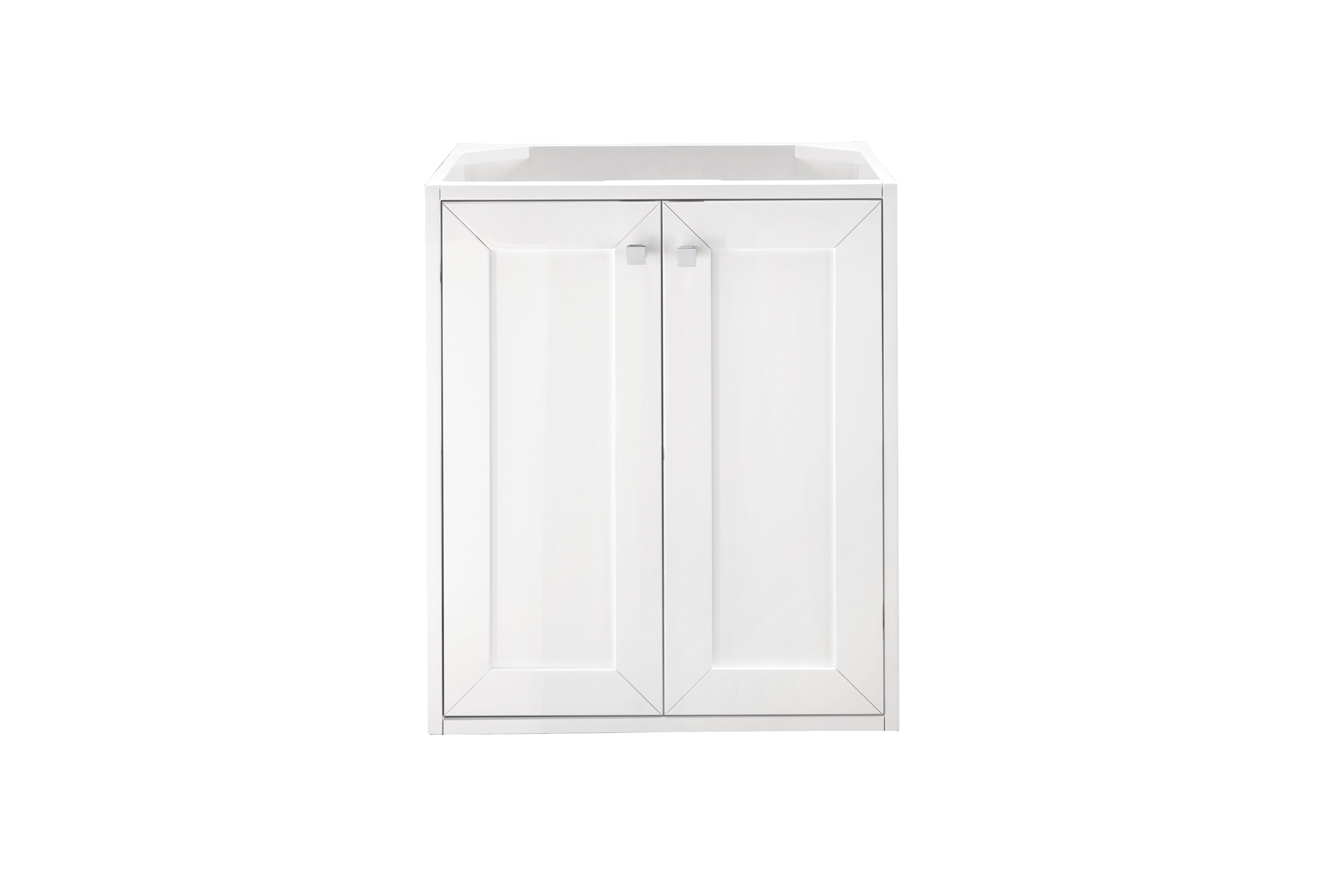 Chianti 24 Inch Single Vanity Cabinet with Mirror - Glossy White Bathroom Storage for Modern Homes | Perfect for Small Bathrooms & Powder Rooms