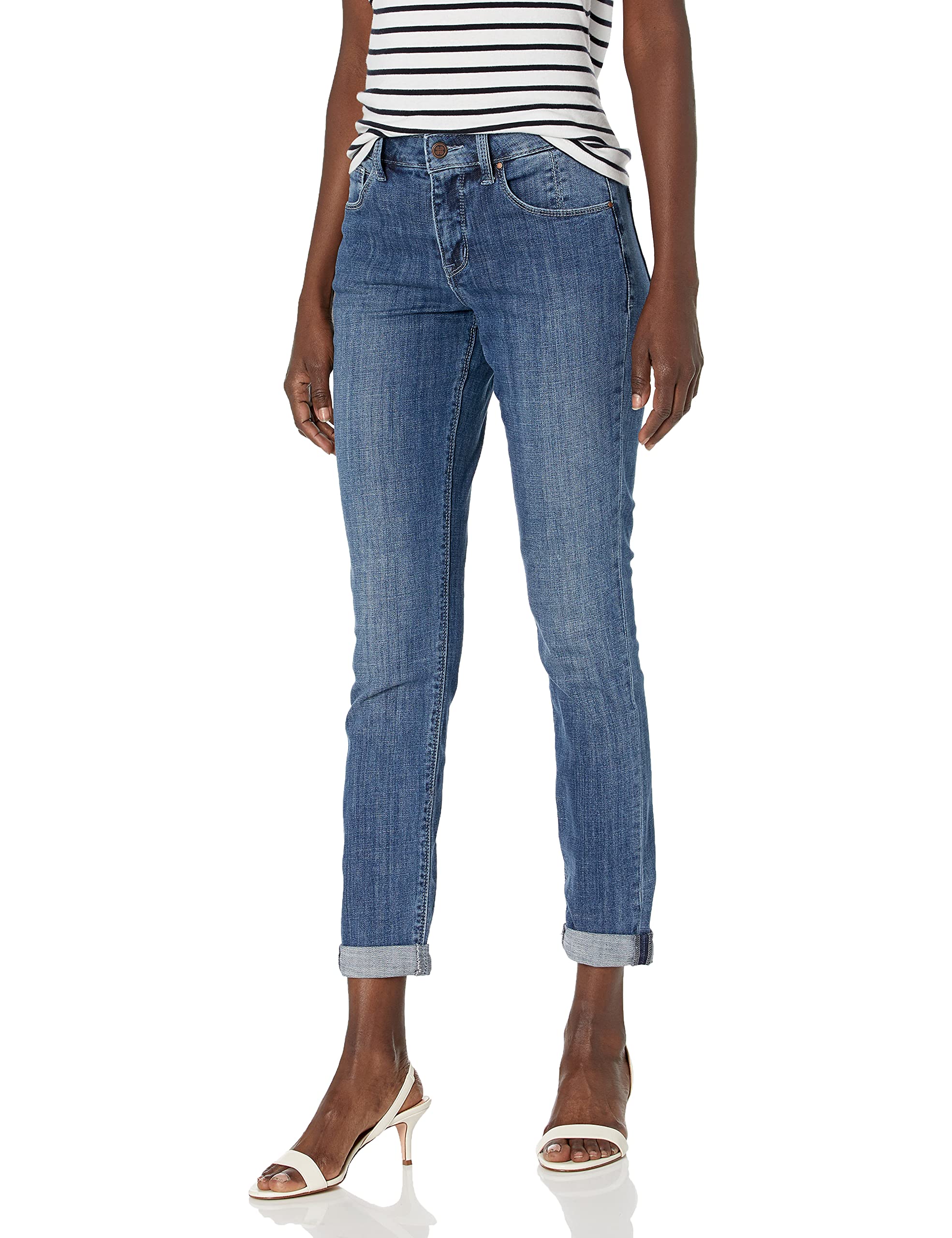 Laurie Felt Women's Classic Denim Boyfriend Jeans - High Waisted Relaxed Fit Stretch Comfort for Casual Wear & Everyday Outfits