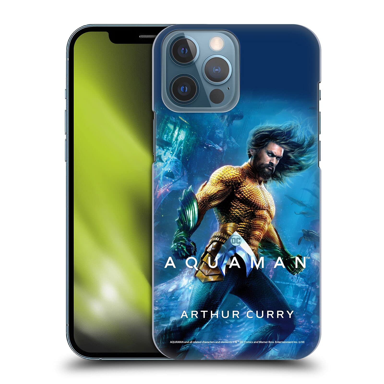 Officially Licensed Aquaman Movie Arthur Curry iPhone 13 Pro Max Hard Case - Durable Protective Cover with Premium Print - Perfect for DC Fans, Superhero Lovers & Movie Collectors (Compatible with Apple iPhone 13 Pro Max) - Great for Daily Use, Travel Protection & Displaying Your Fandom