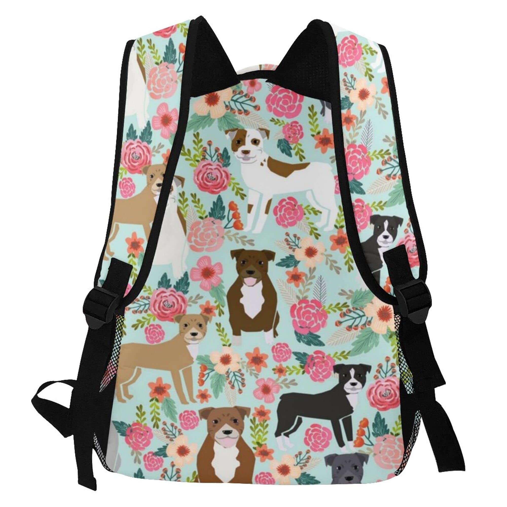 Floral Pitbull Laptop Backpack for Women & Men - Durable Travel & College Daypack for Work & School