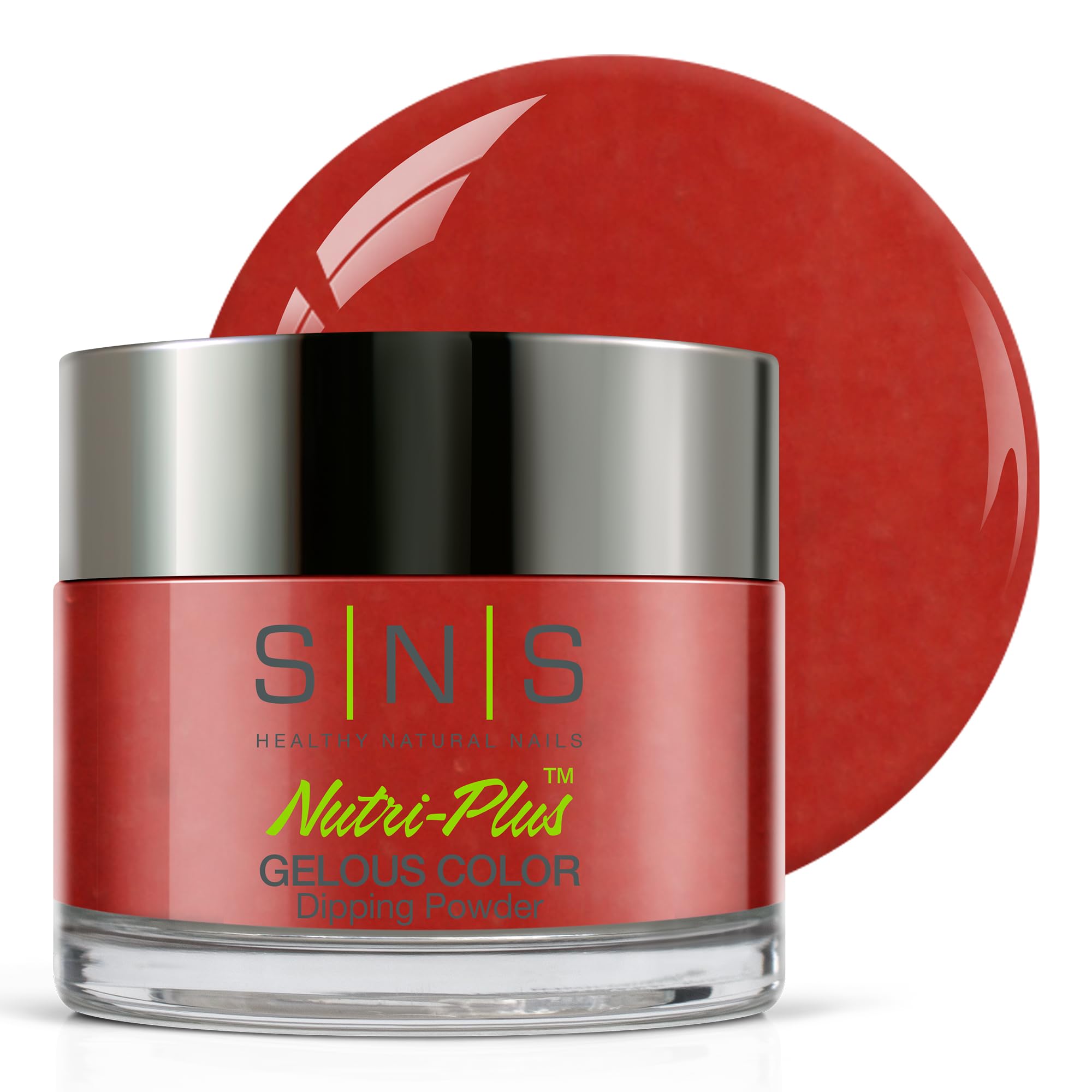 SNS Nail Dip Powder - Gelous Color Dipping Powder in Ground Cherries (Red Shimmer) - Long-Lasting 14-Day Wear Dip Nail Polish - Low Odor, No UV Lamp Needed - 1oz - Perfect for Salon-Quality Manicures at Home & Professional Nail Art Designs