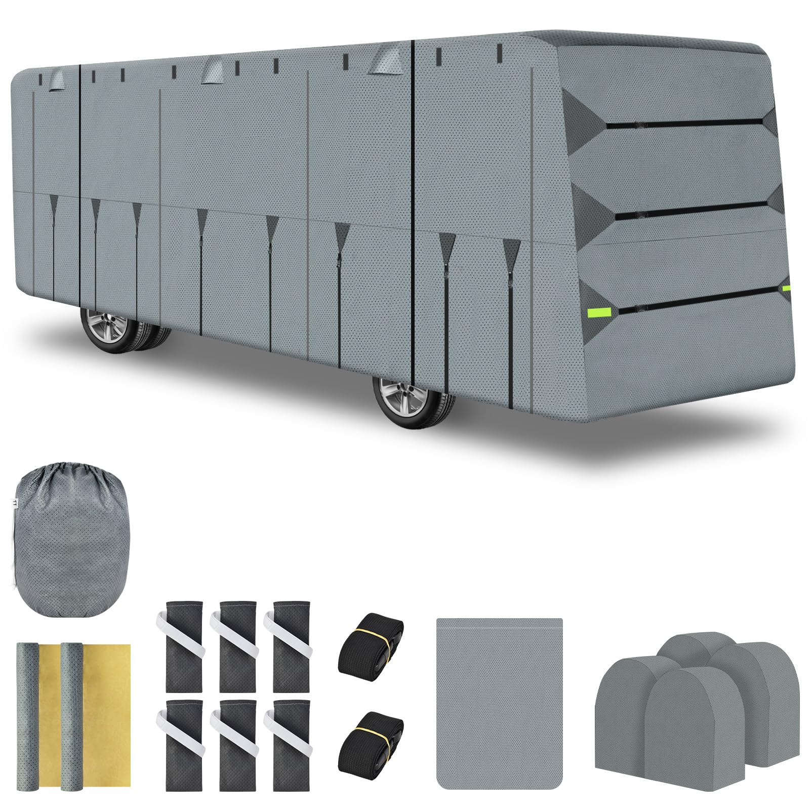 2024 Upgraded RV Cover 37-40 ft - Heavy Duty 5-Layer Waterproof Windproof Camper Cover with UV Protection for Travel Trailers | Perfect for Outdoor Storage, Winter Protection & Long Road Trips