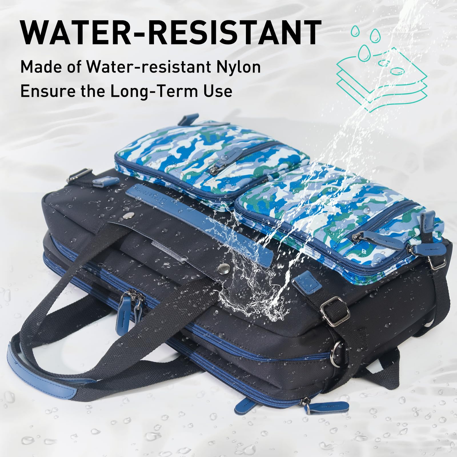 3 in 1 Laptop Backpack for Men - 17.3 Inch Business Computer Bag & Work Briefcase - Water Resistant Titan Sea - Perfect for Office, Travel & College Commute