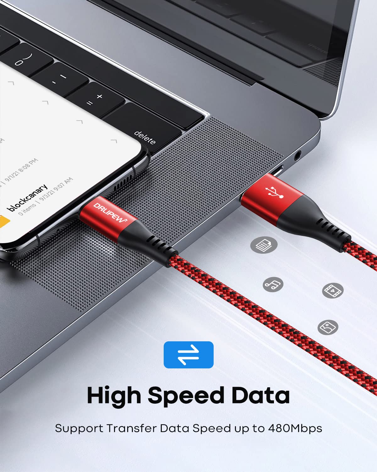 5-Pack USB C to USB C Cable Fast Charging (3ft/3ft/6ft/6ft/10ft) - Durable Braided Nylon Phone Charger for Samsung Galaxy S23/S22/Ultra/S21/S20/S10/S9, Note 20/10, Google Pixel, Redmi, HTC - Perfect for Home, Office & Travel Charging