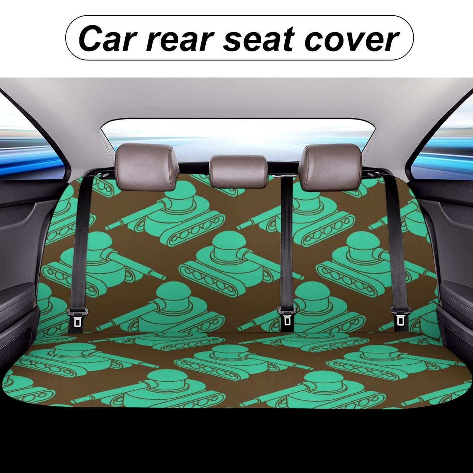 Universal Army Tanks Print Car Seat Covers - Waterproof Back Seat Protector 120x59x76cm for SUV, Sedan & Truck - Perfect for Military Enthusiasts & Outdoor Adventures