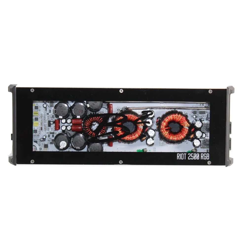 B2 Audio RIOT Series 2500W 1 Ohm Class D Monoblock Car Amplifier with RGB LED Lights - Powerful Bass Boost for Car Audio Systems, Subwoofers, and Custom Vehicle Stereo Installations