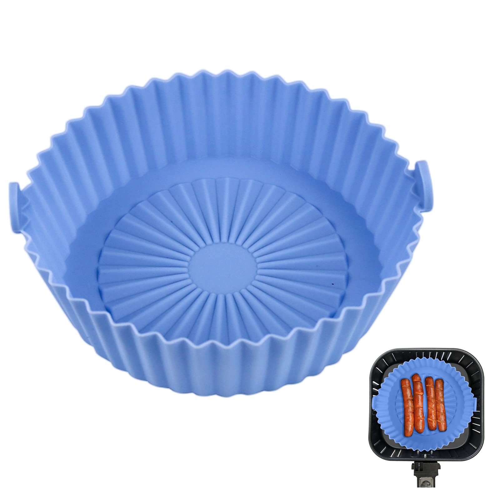 Reusable Air Fryer Silicone Liners - 6.49'' to 9.45'' Non-Stick Baking Tray for 3.2-6.5 QT Air Fryers | Perfect for Healthy Cooking, Roasting, and Reheating | Dishwasher Safe & Easy to Clean